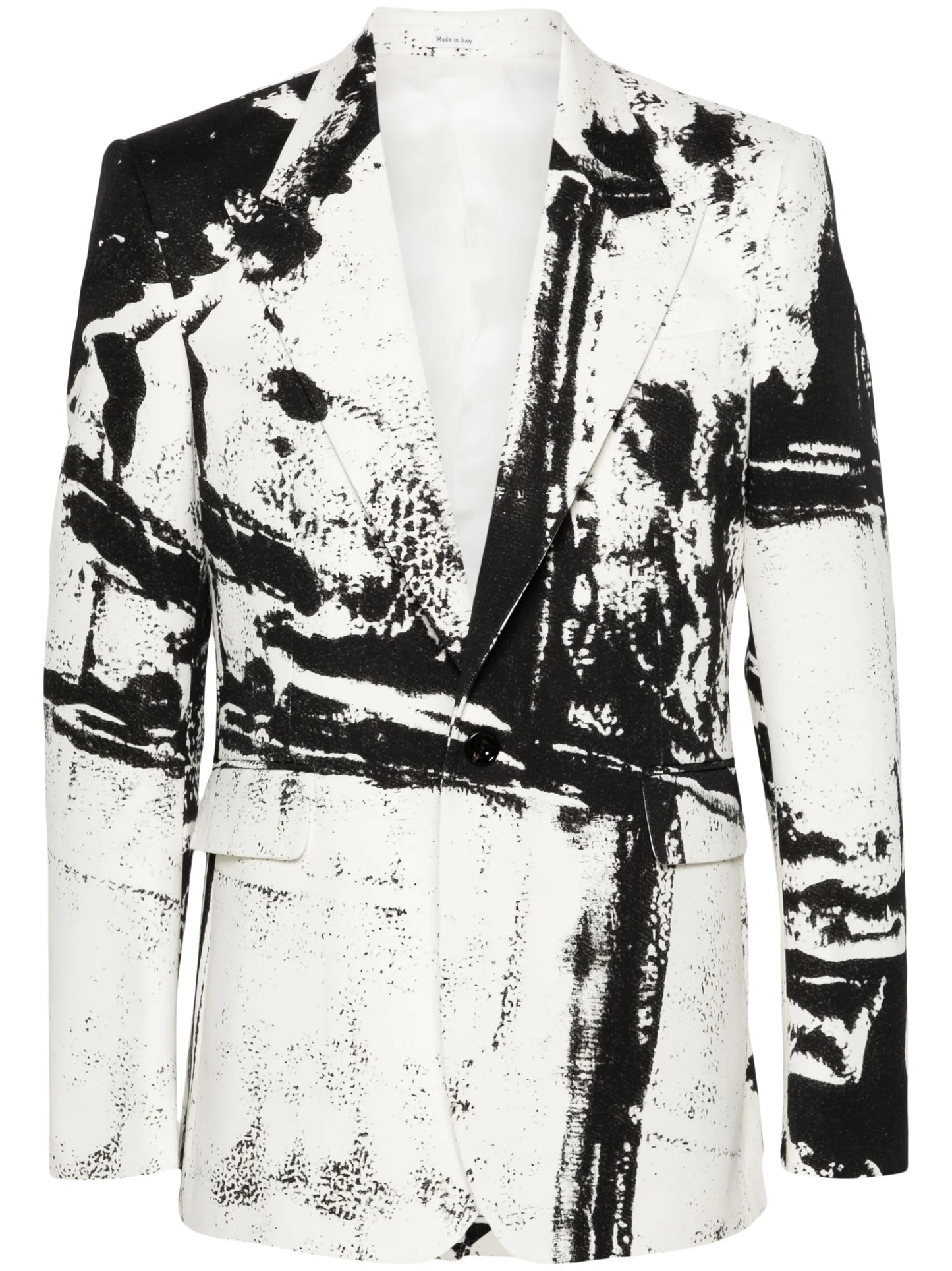 abstract-print cotton blazer