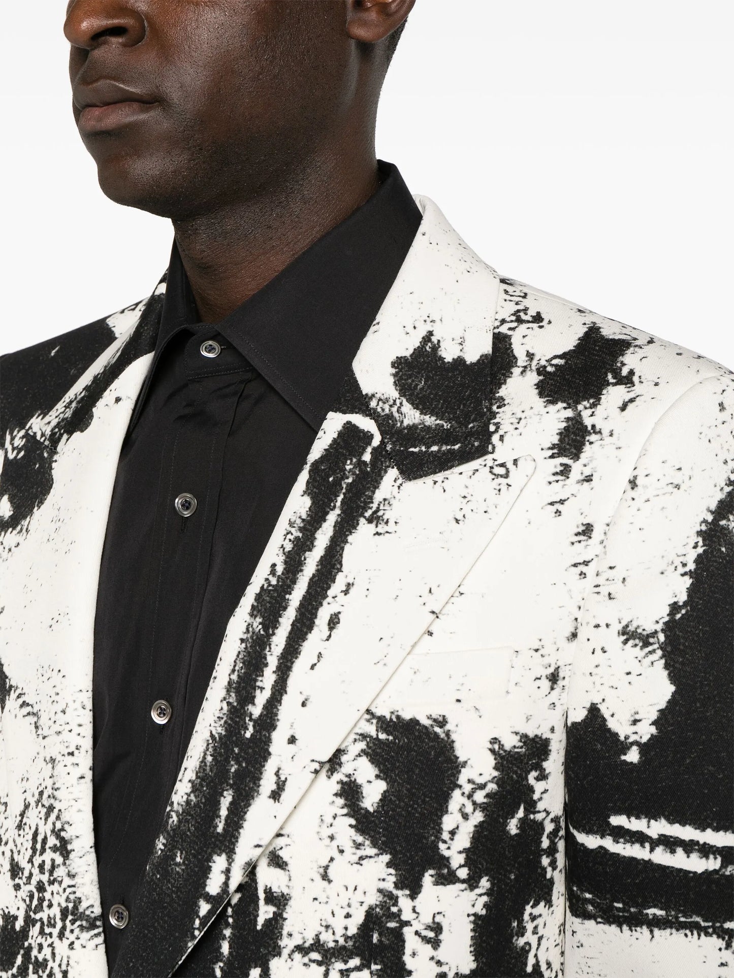 abstract-print cotton blazer