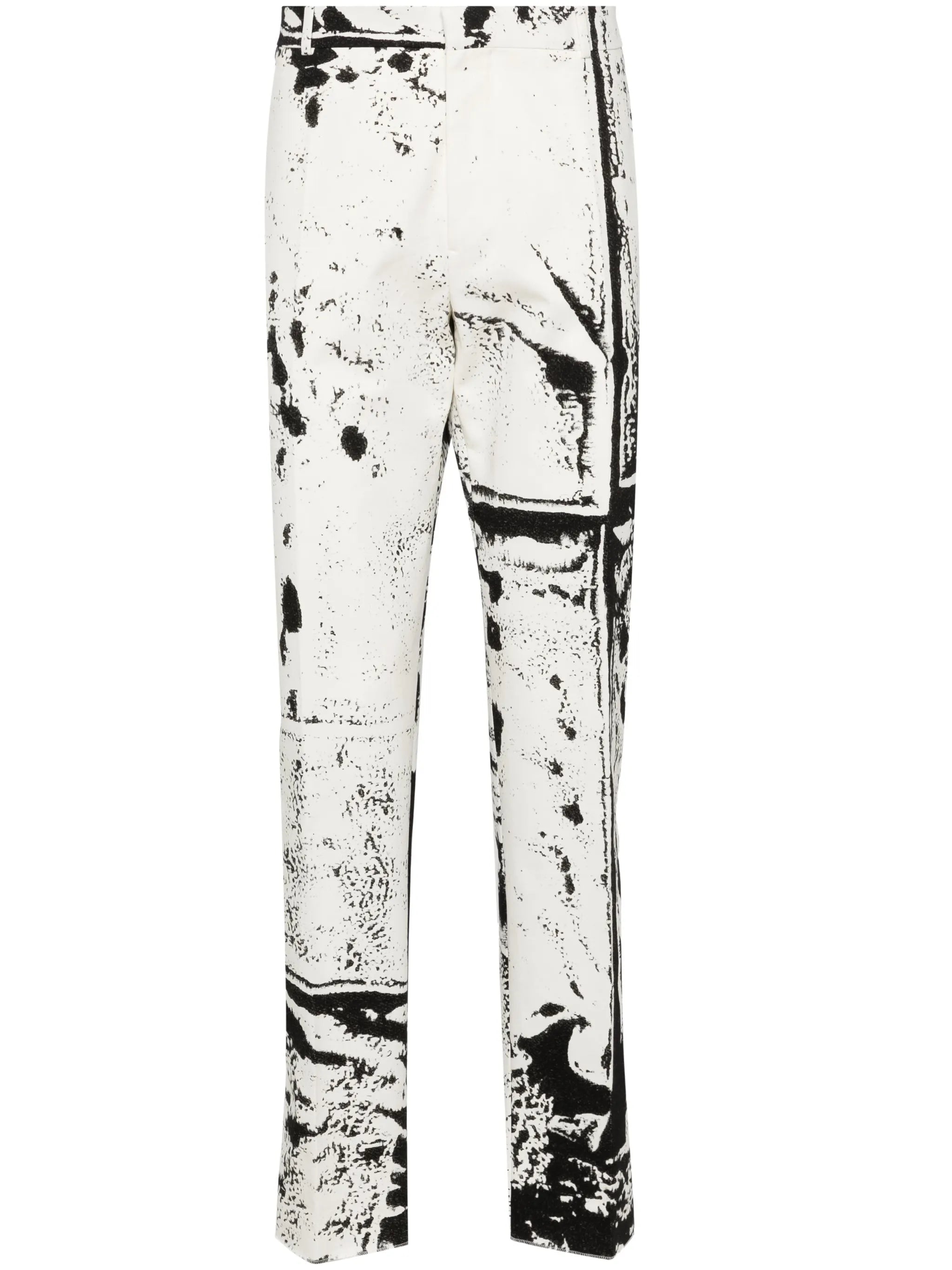 graphic-print cigarette trousers