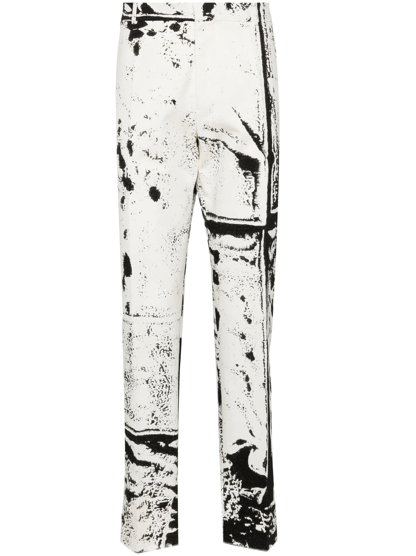 graphic-print cigarette trousers