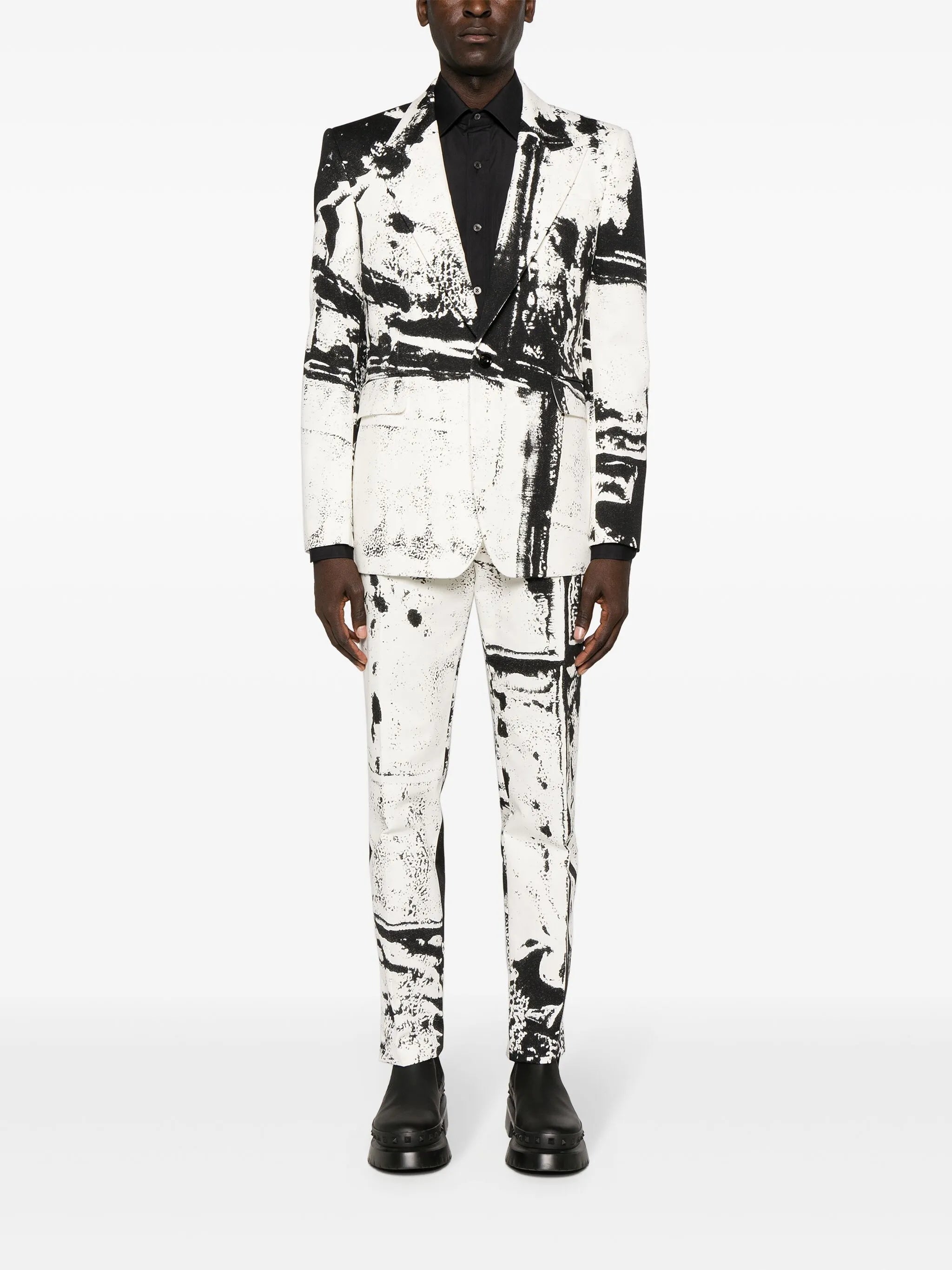 graphic-print cigarette trousers