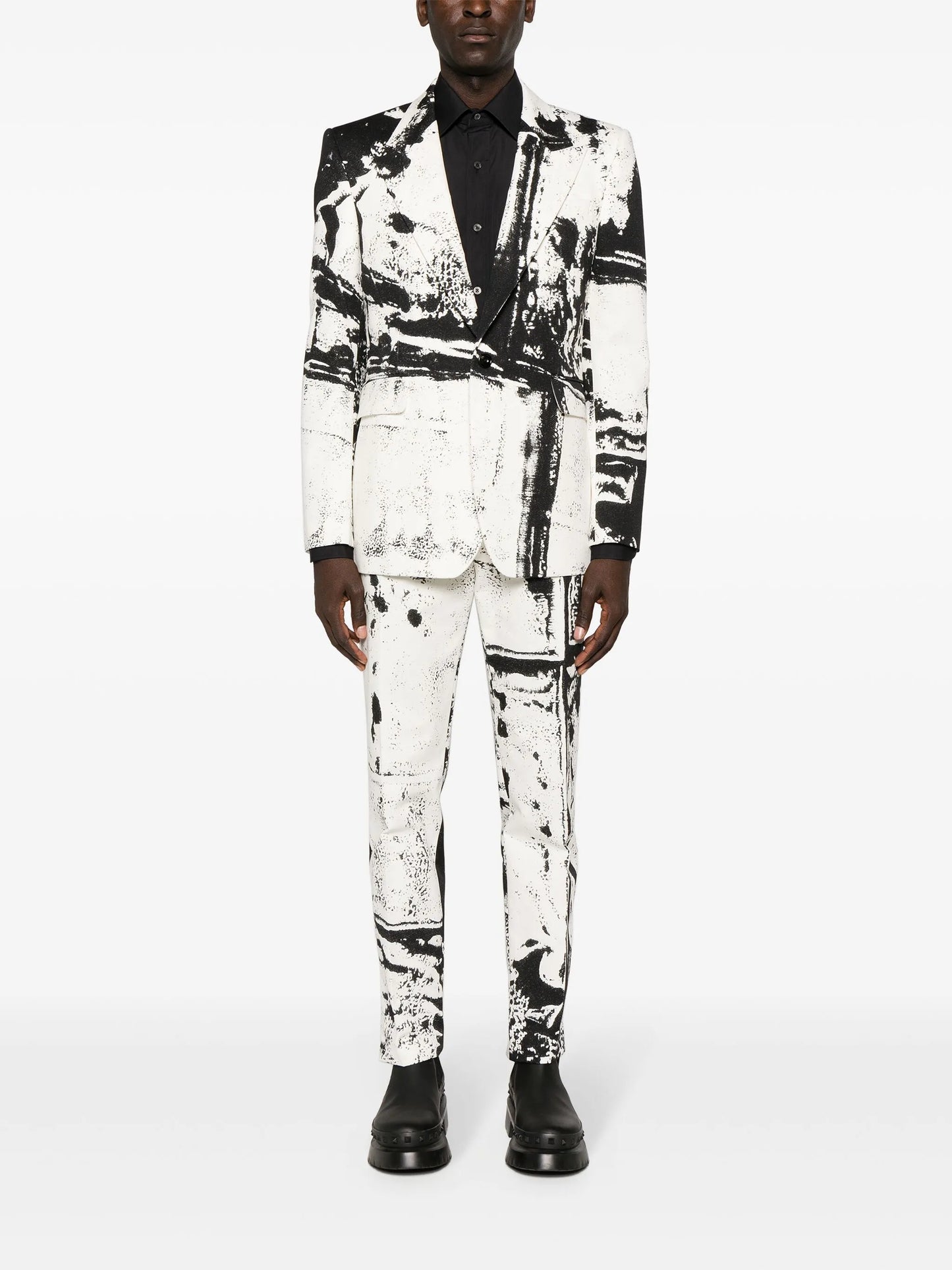 graphic-print cigarette trousers