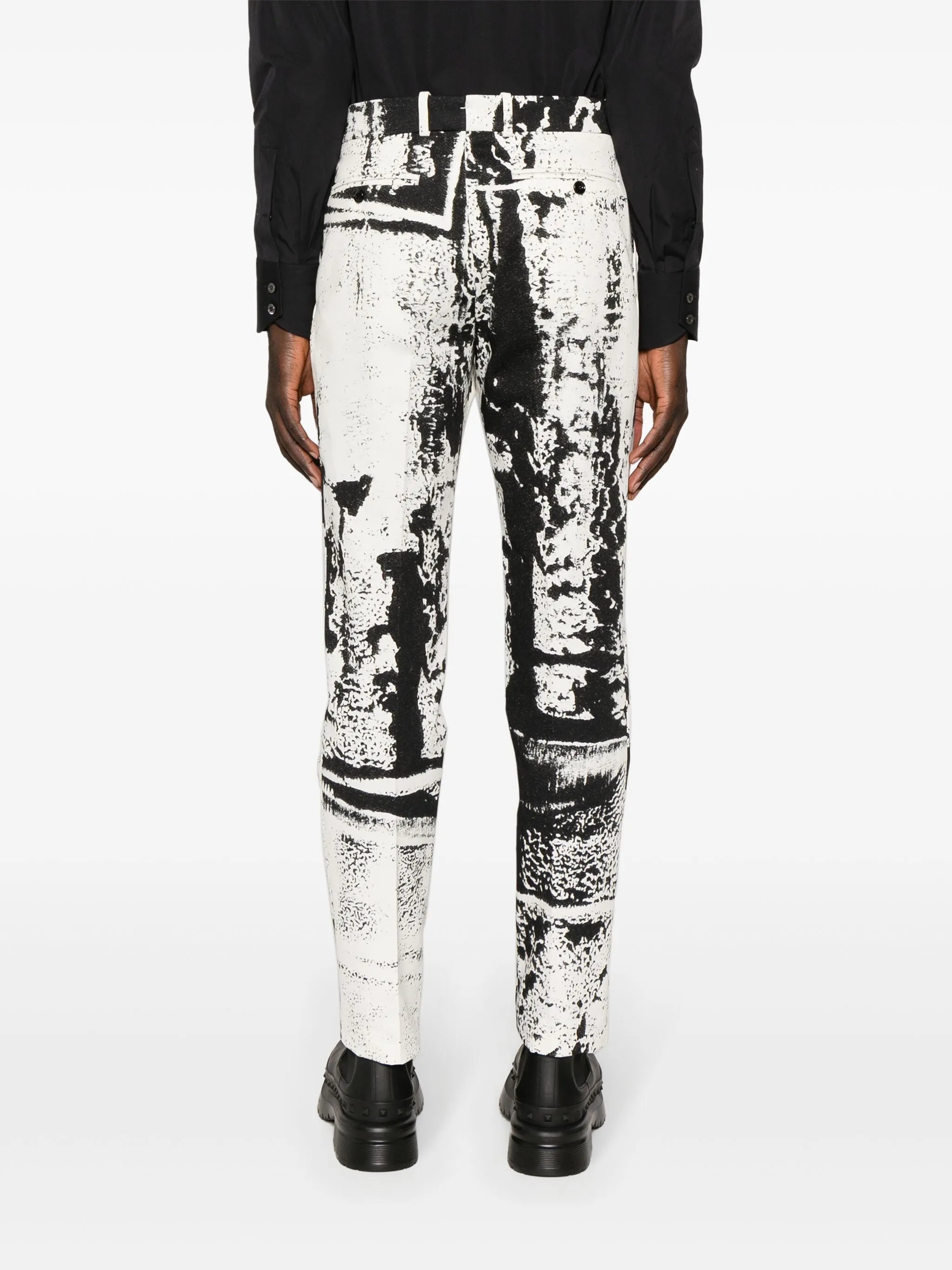 graphic-print cigarette trousers