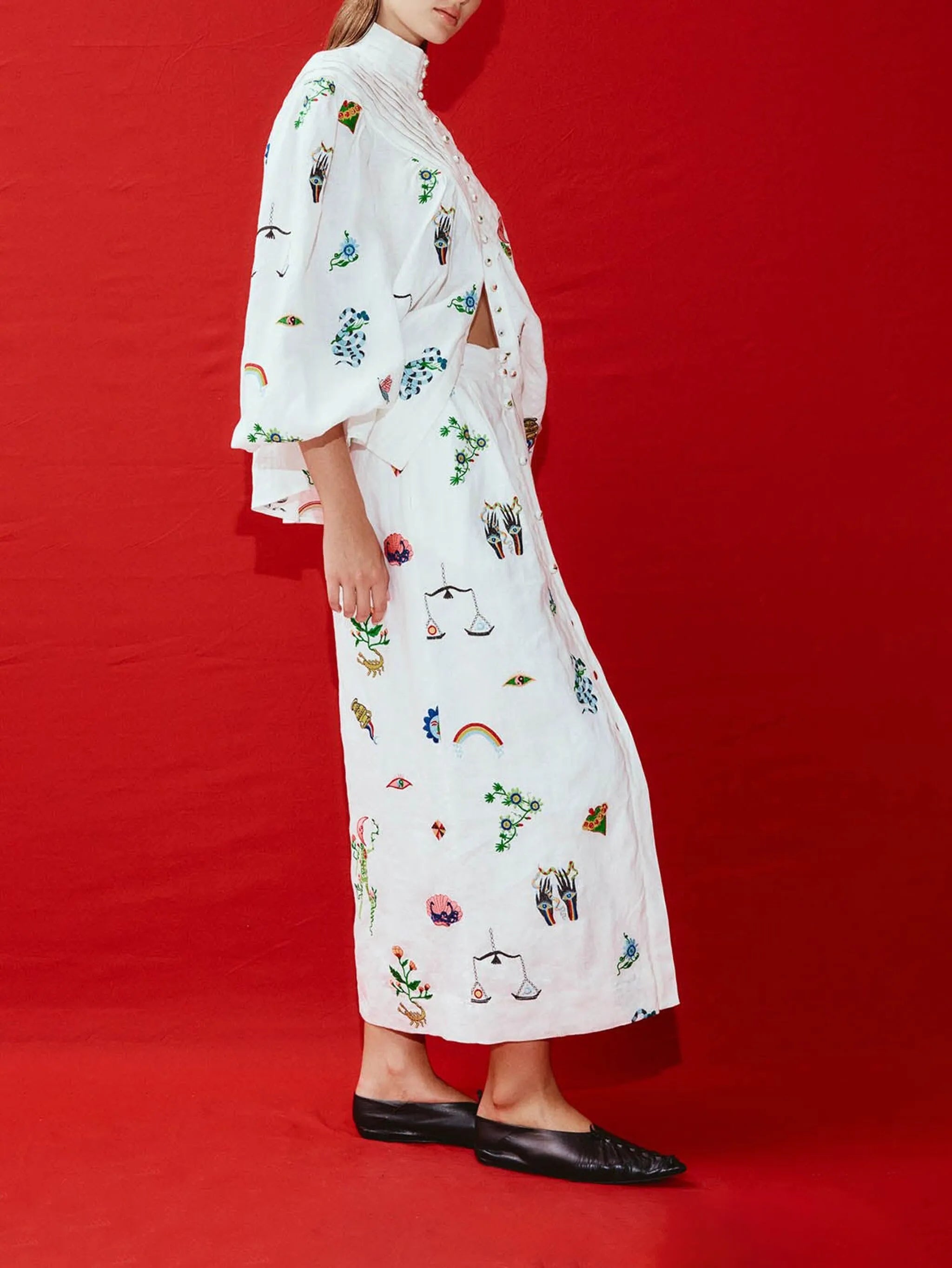 Atticus motif-embroidered shirt