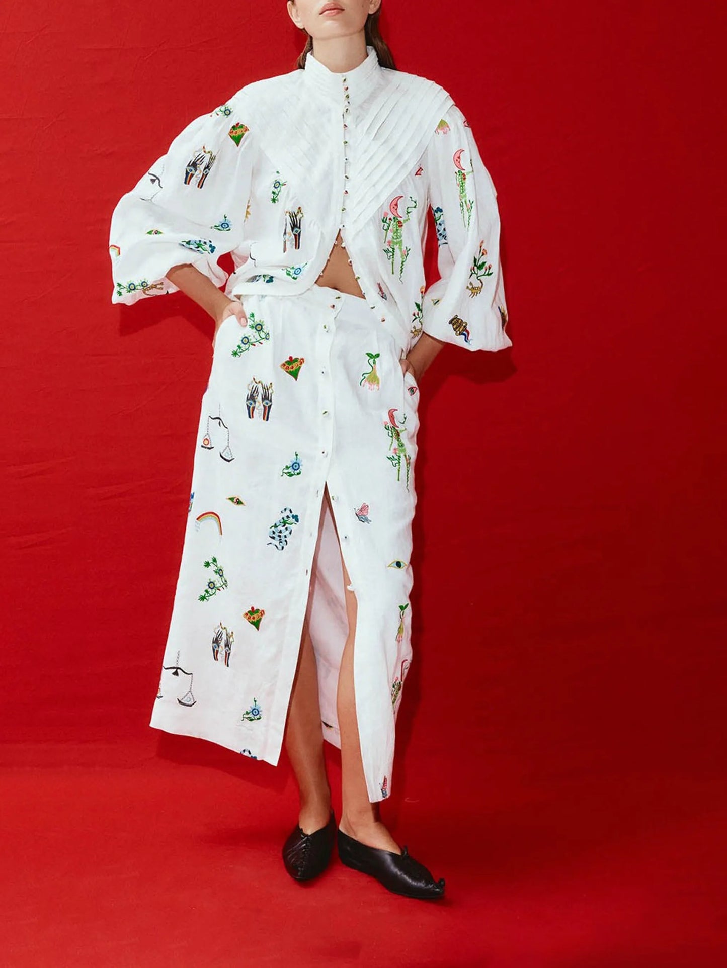 Atticus motif-embroidered shirt