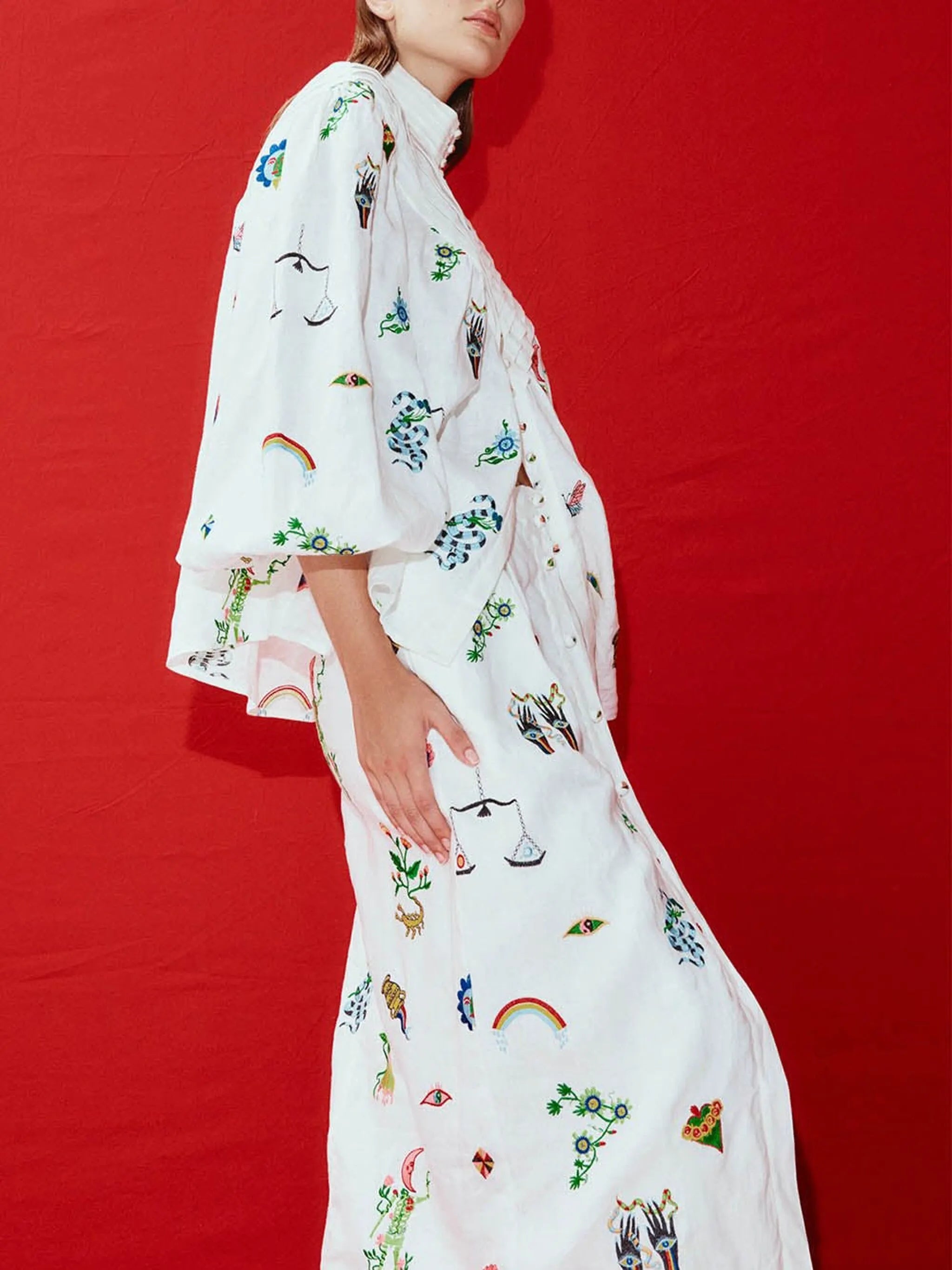 Atticus motif-embroidered shirt