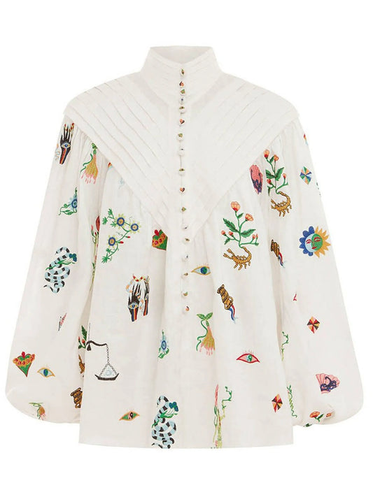 Atticus motif-embroidered shirt