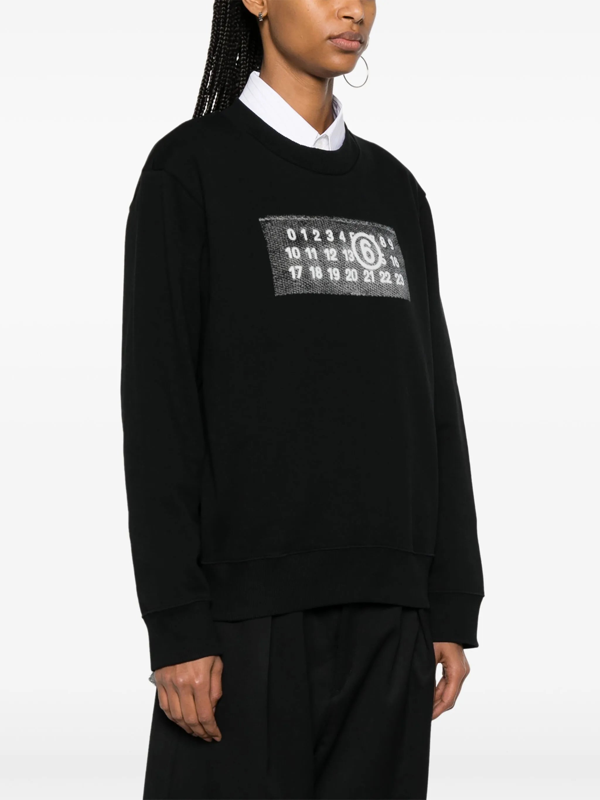 numbers-motif cotton sweatshirt