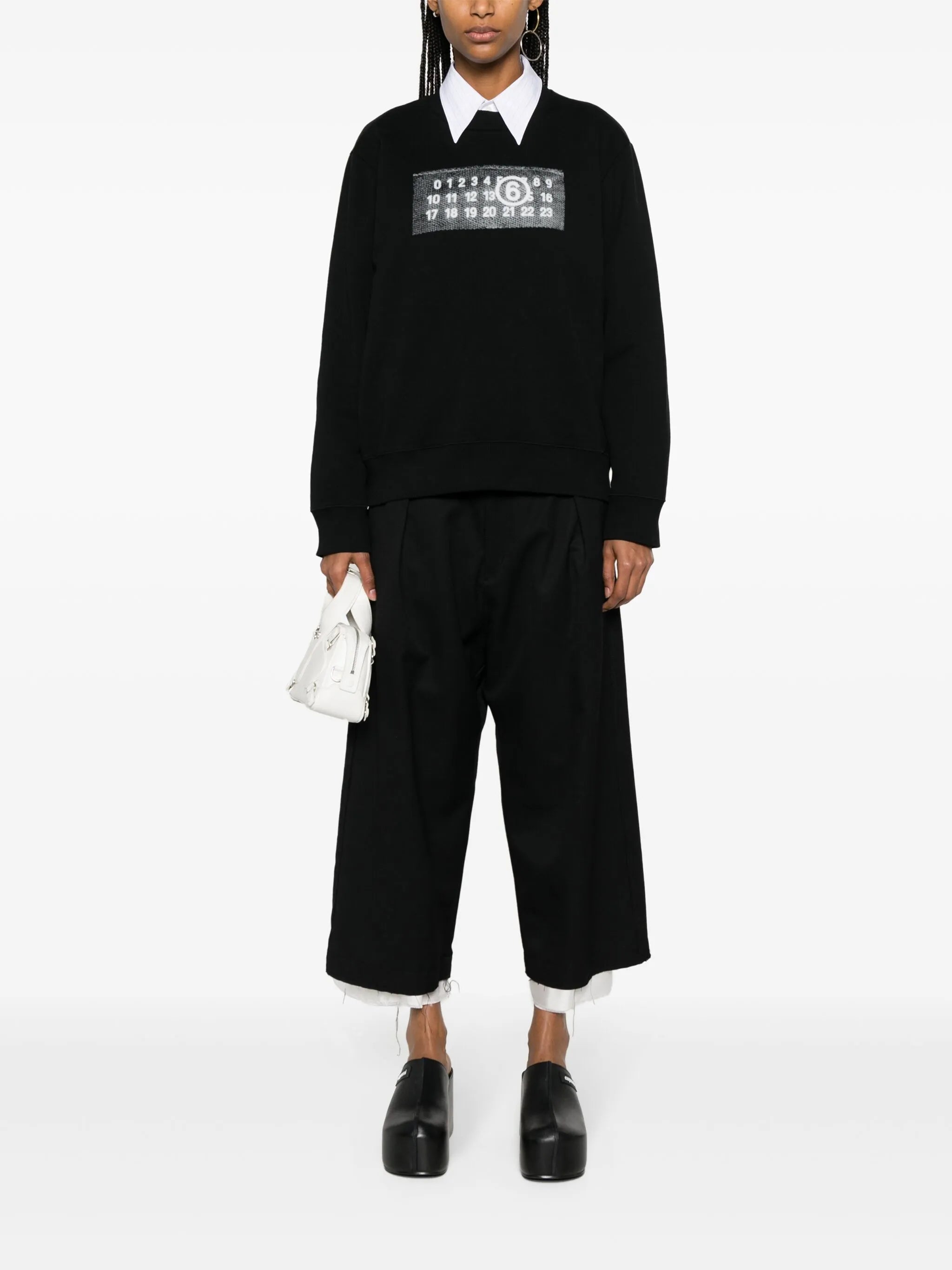 numbers-motif cotton sweatshirt