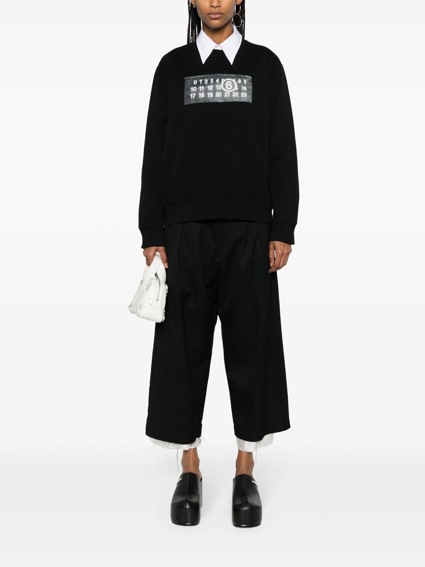 numbers-motif cotton sweatshirt