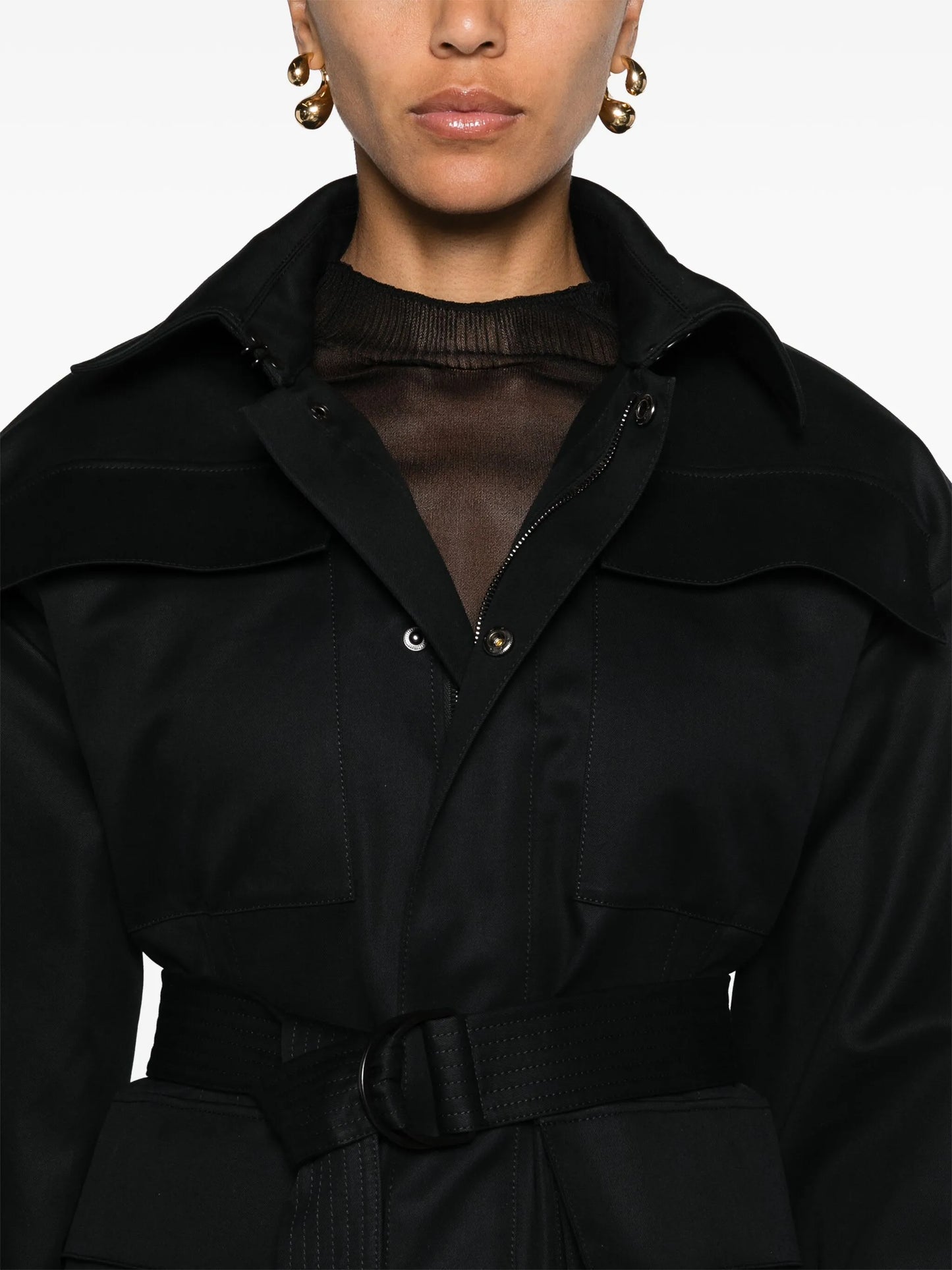 Drill belted parka