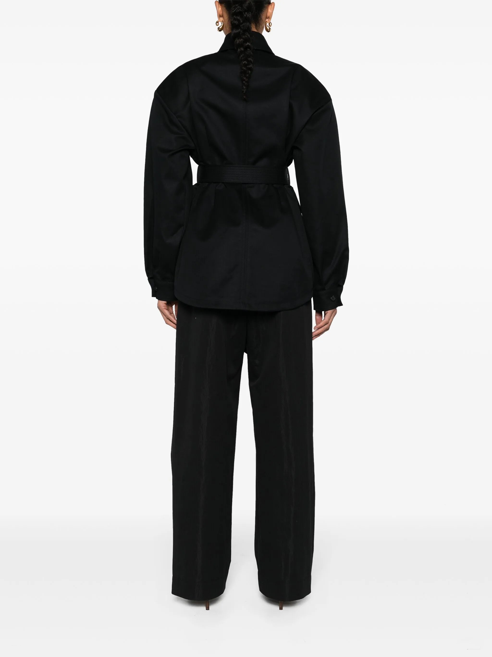Drill belted parka