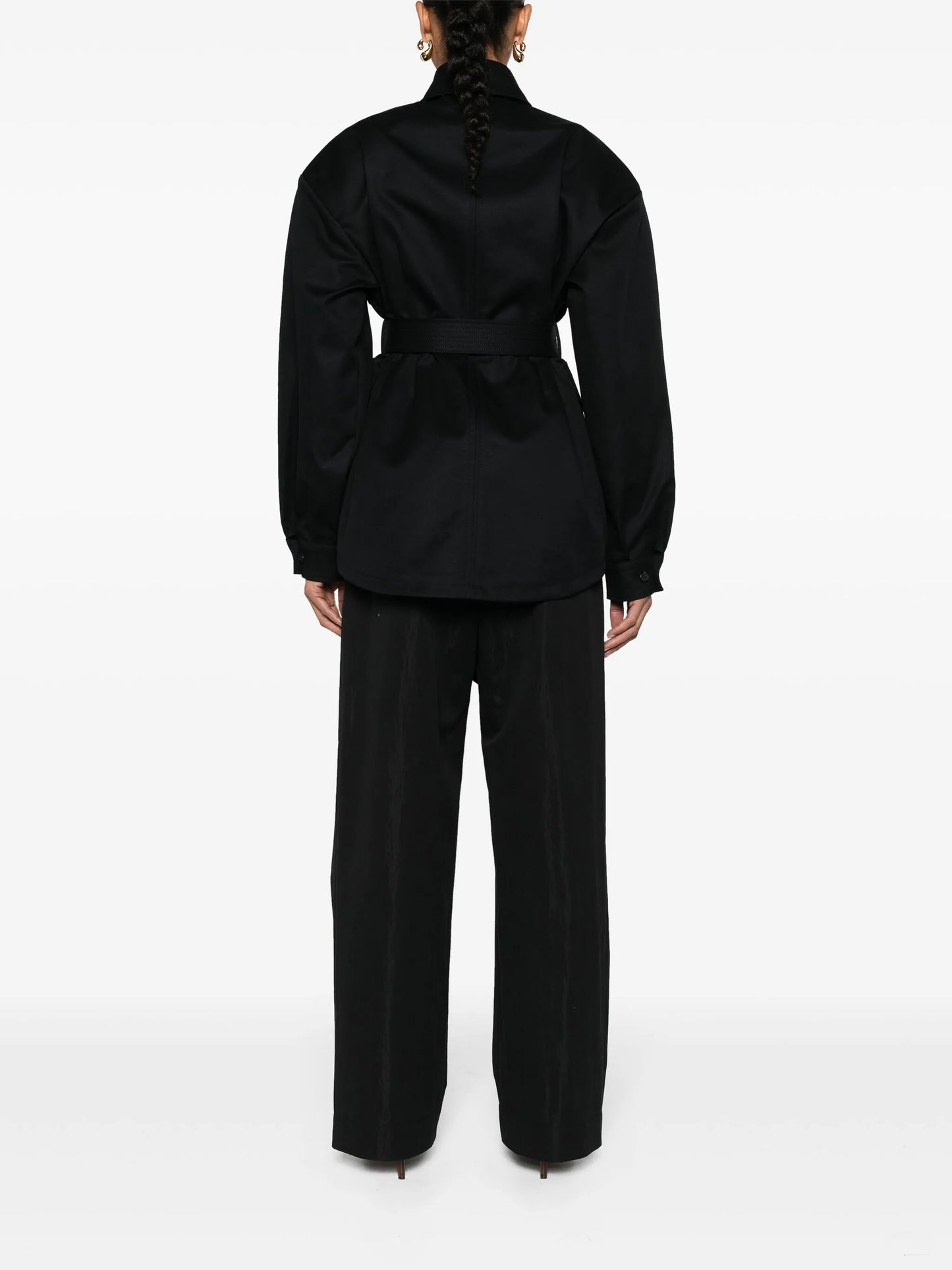 Drill belted parka