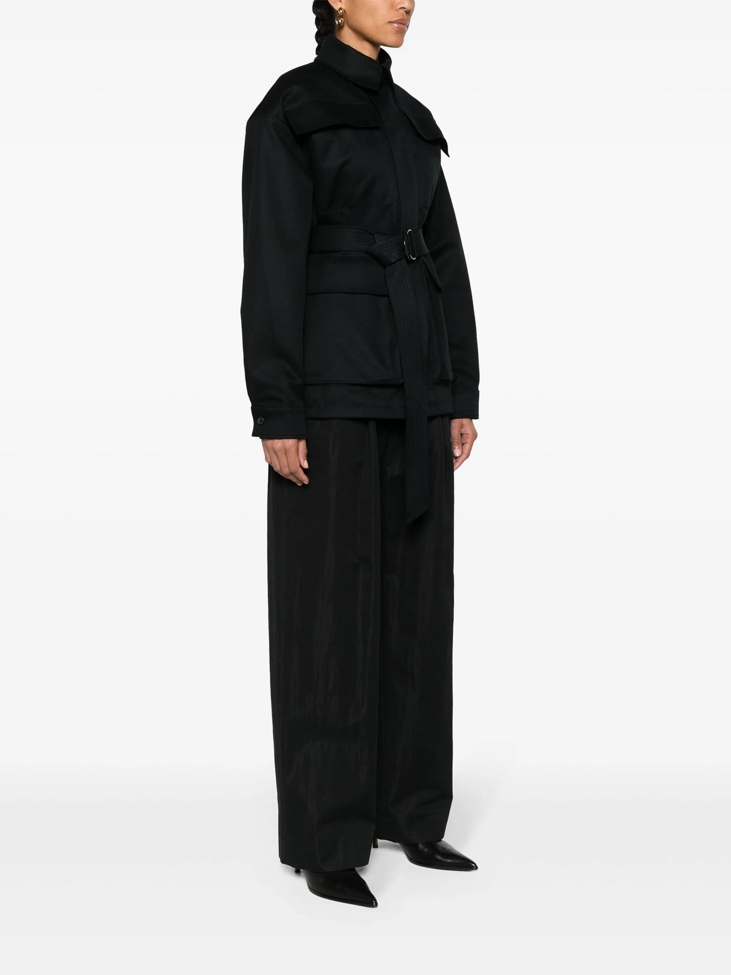 Drill belted parka