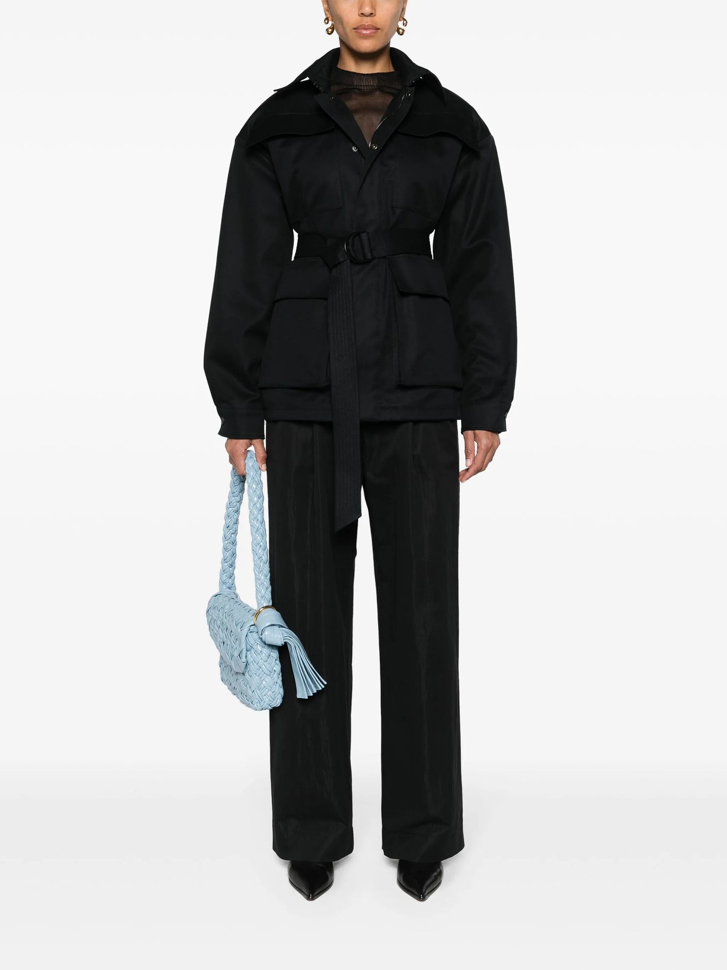 Drill belted parka