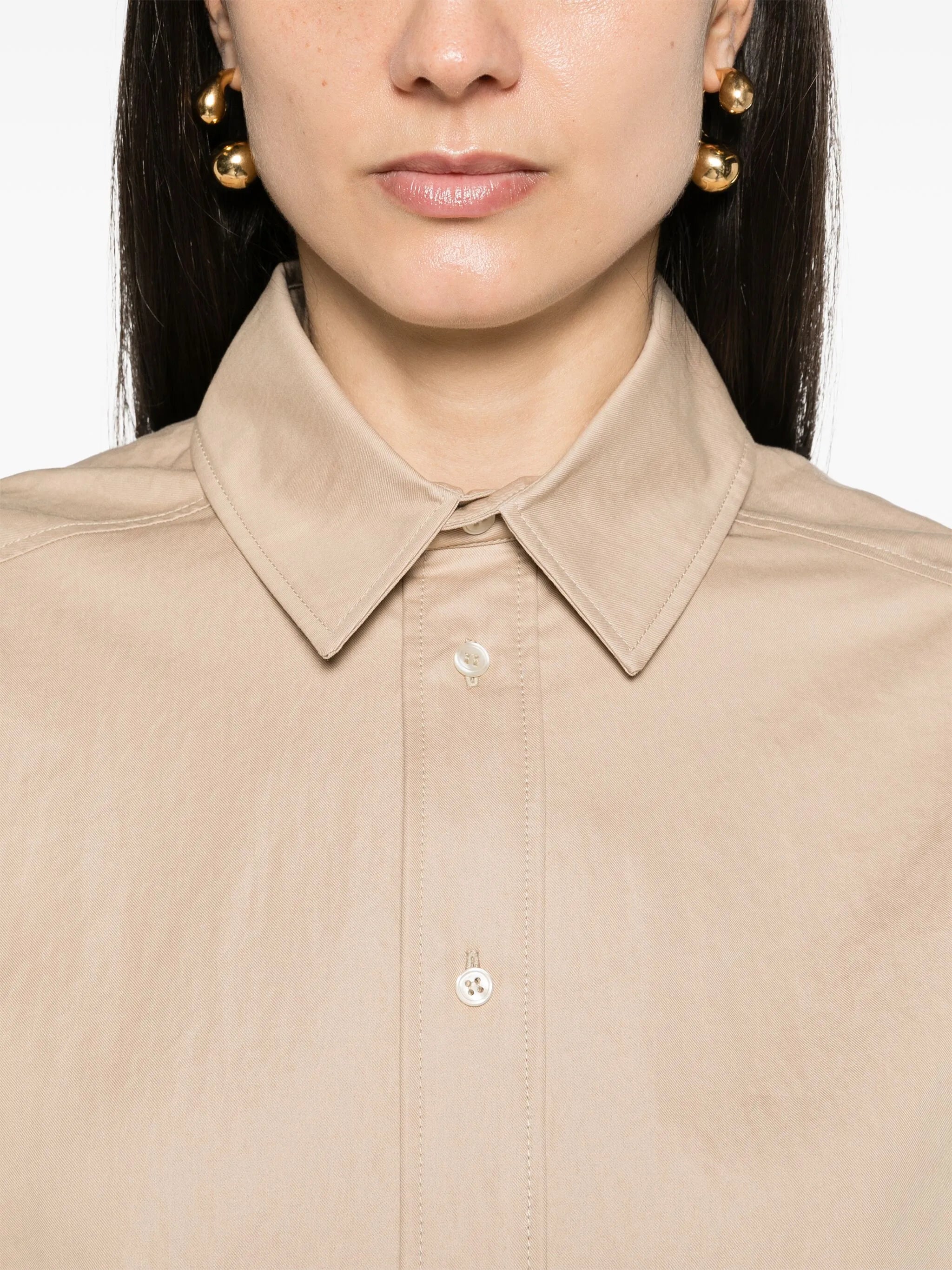 Drill Shirt gabardine minidress