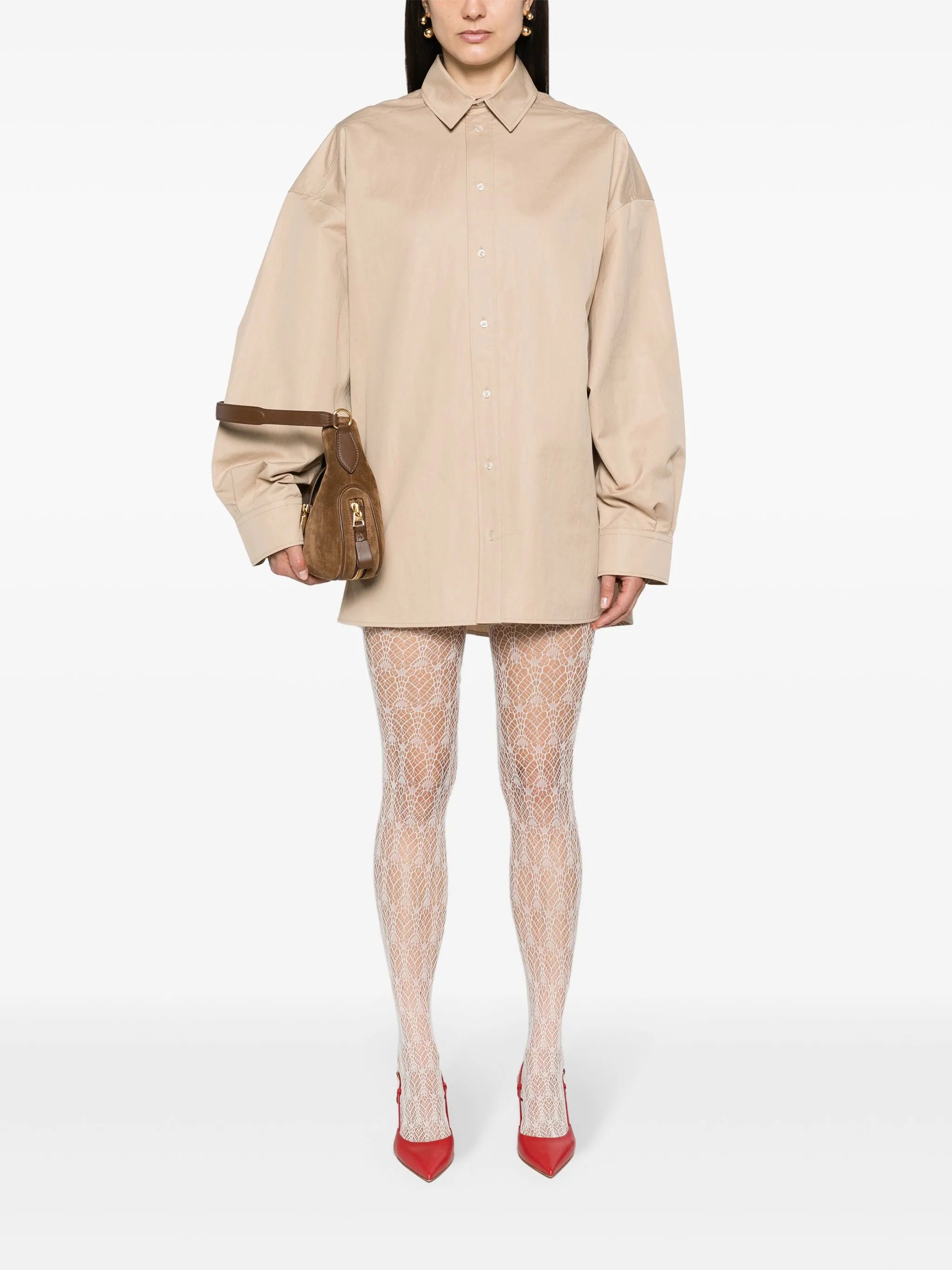 Drill Shirt gabardine minidress