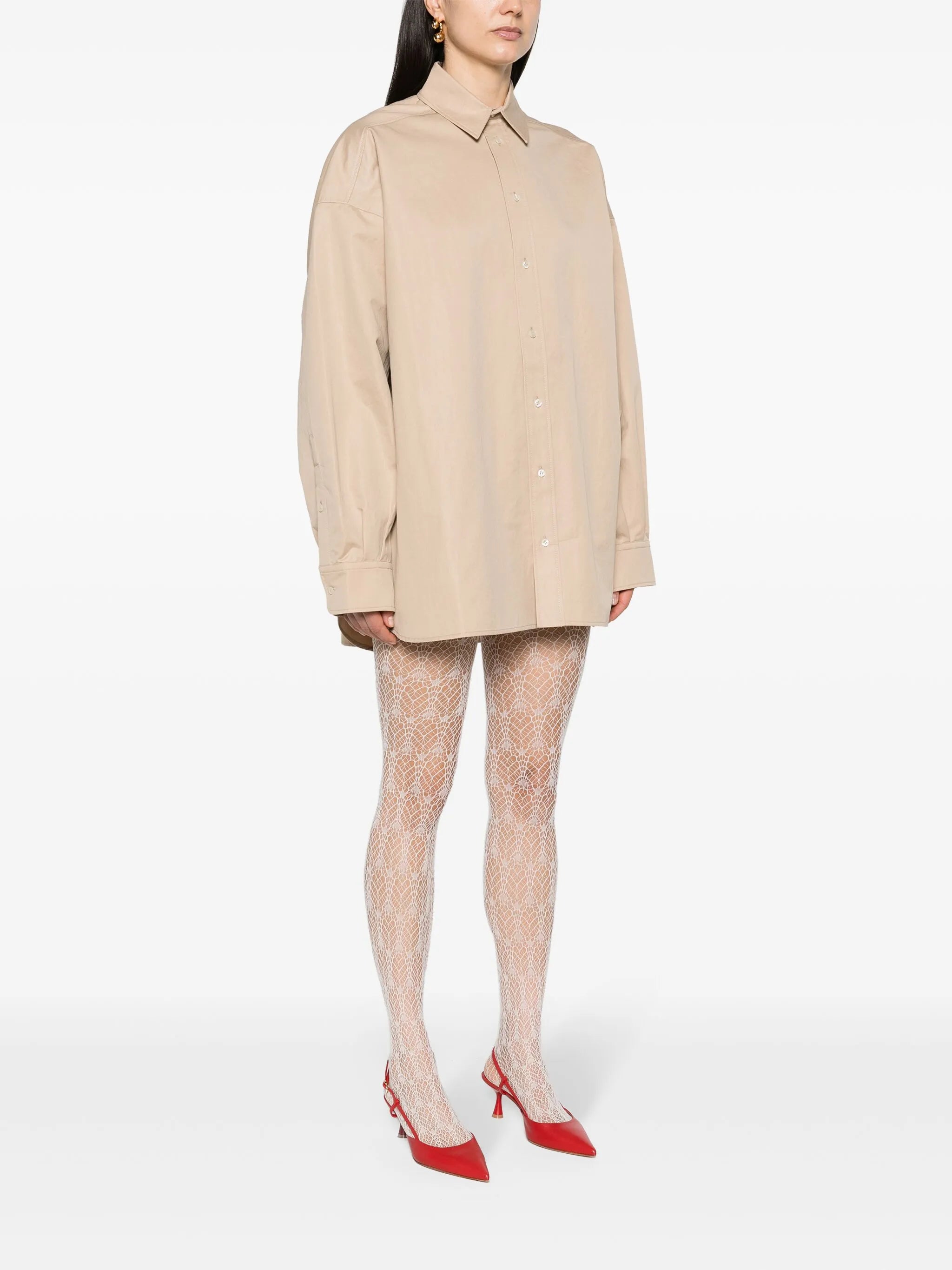 Drill Shirt gabardine minidress
