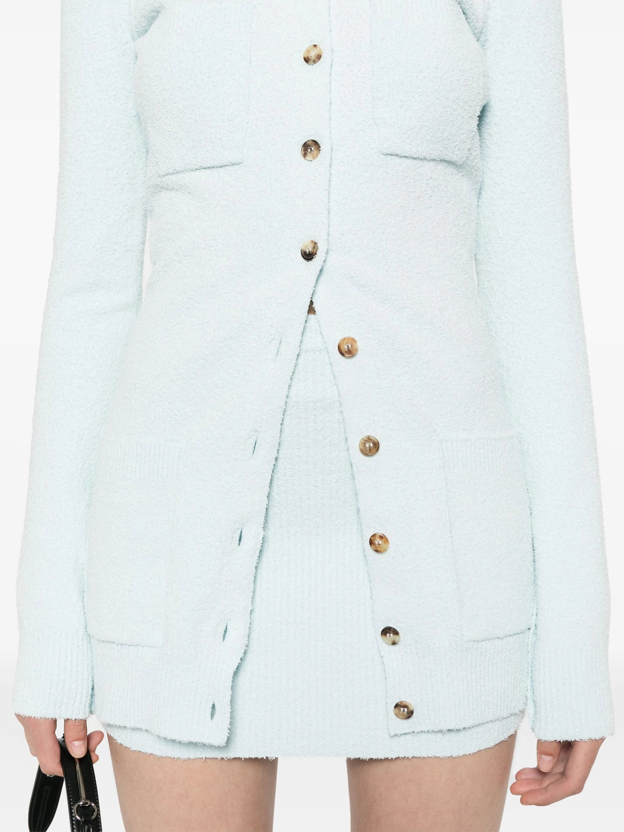 towelling-finish cardigan