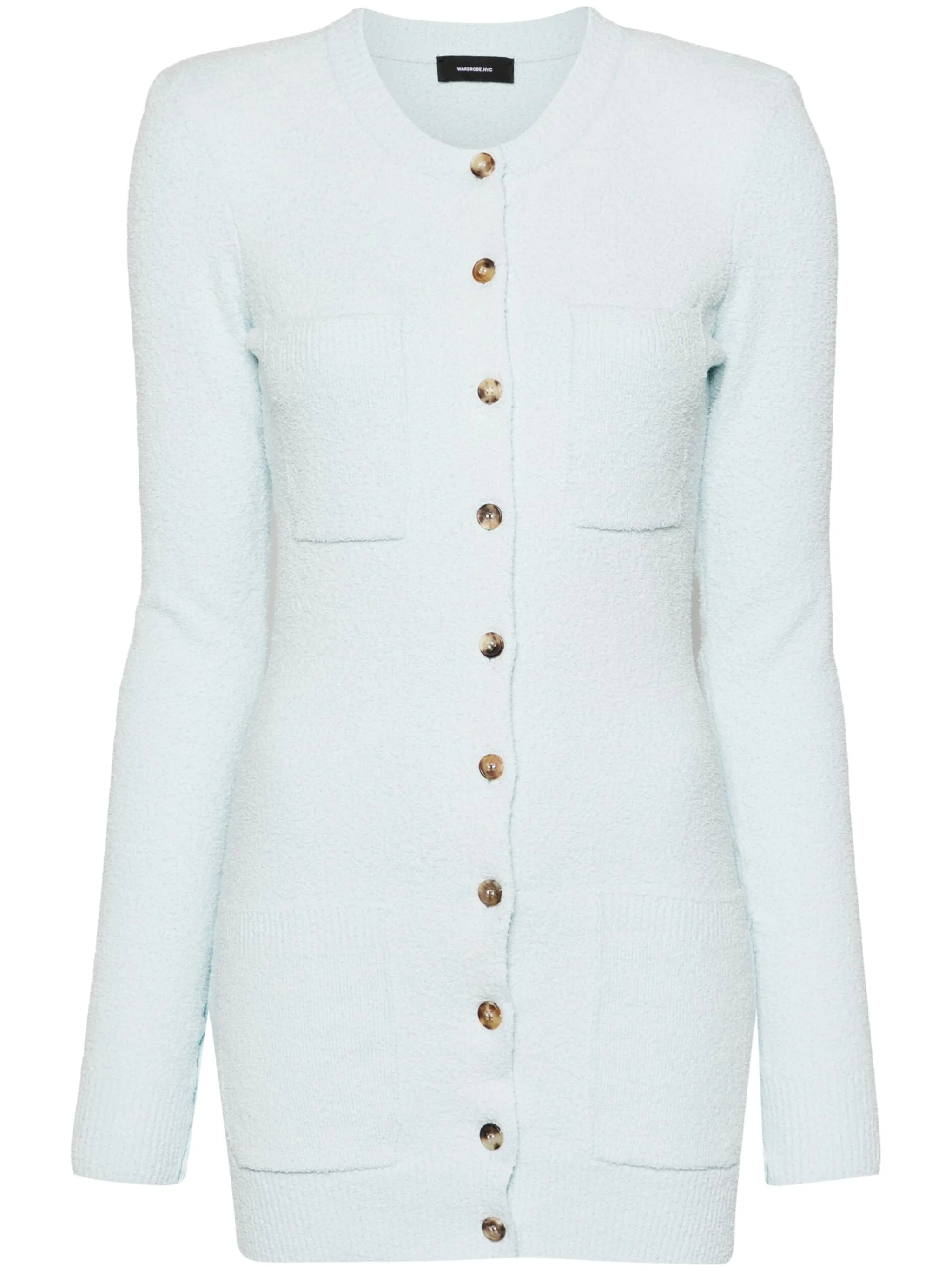 towelling-finish cardigan