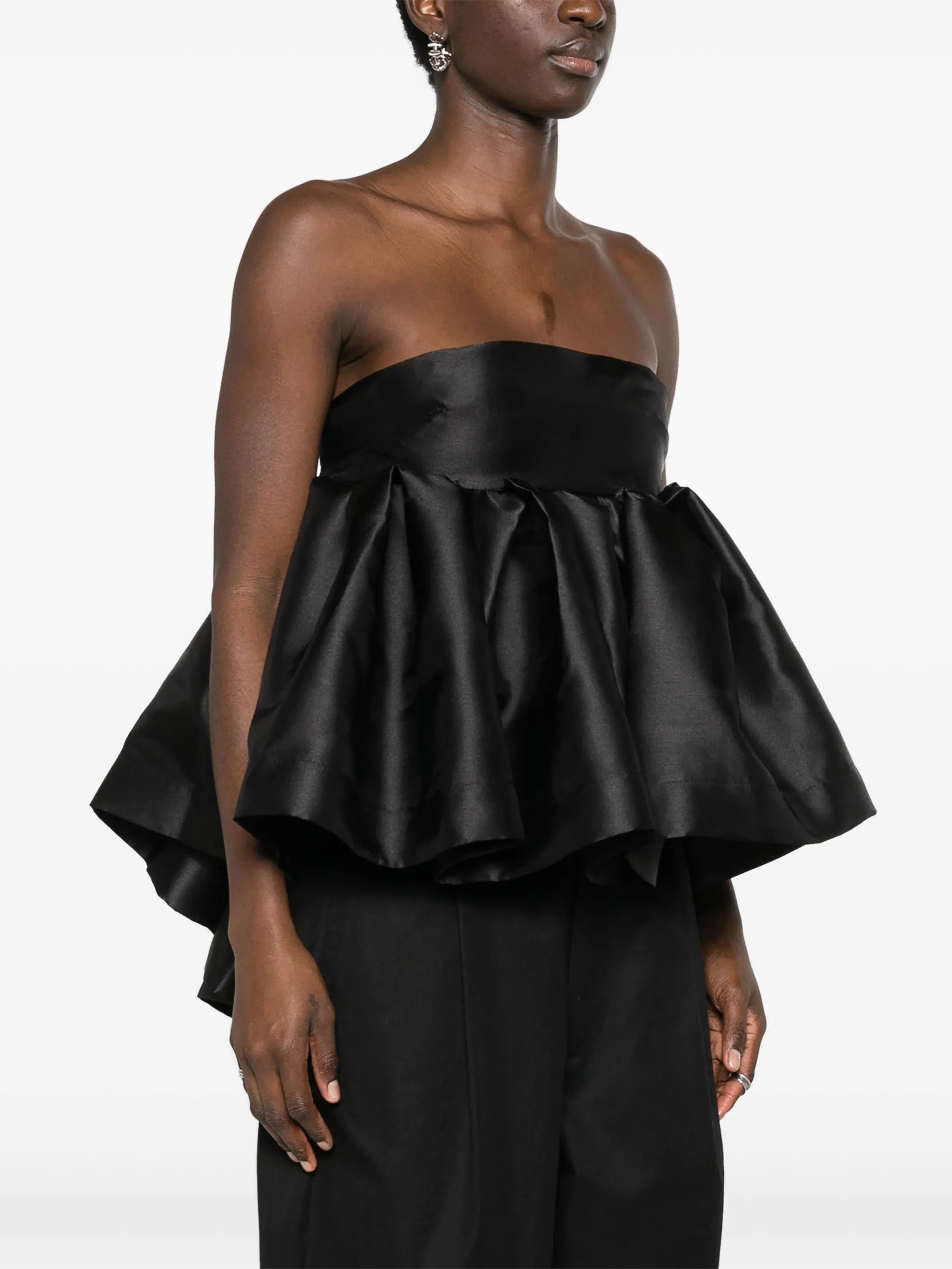strapless peplum blouse
