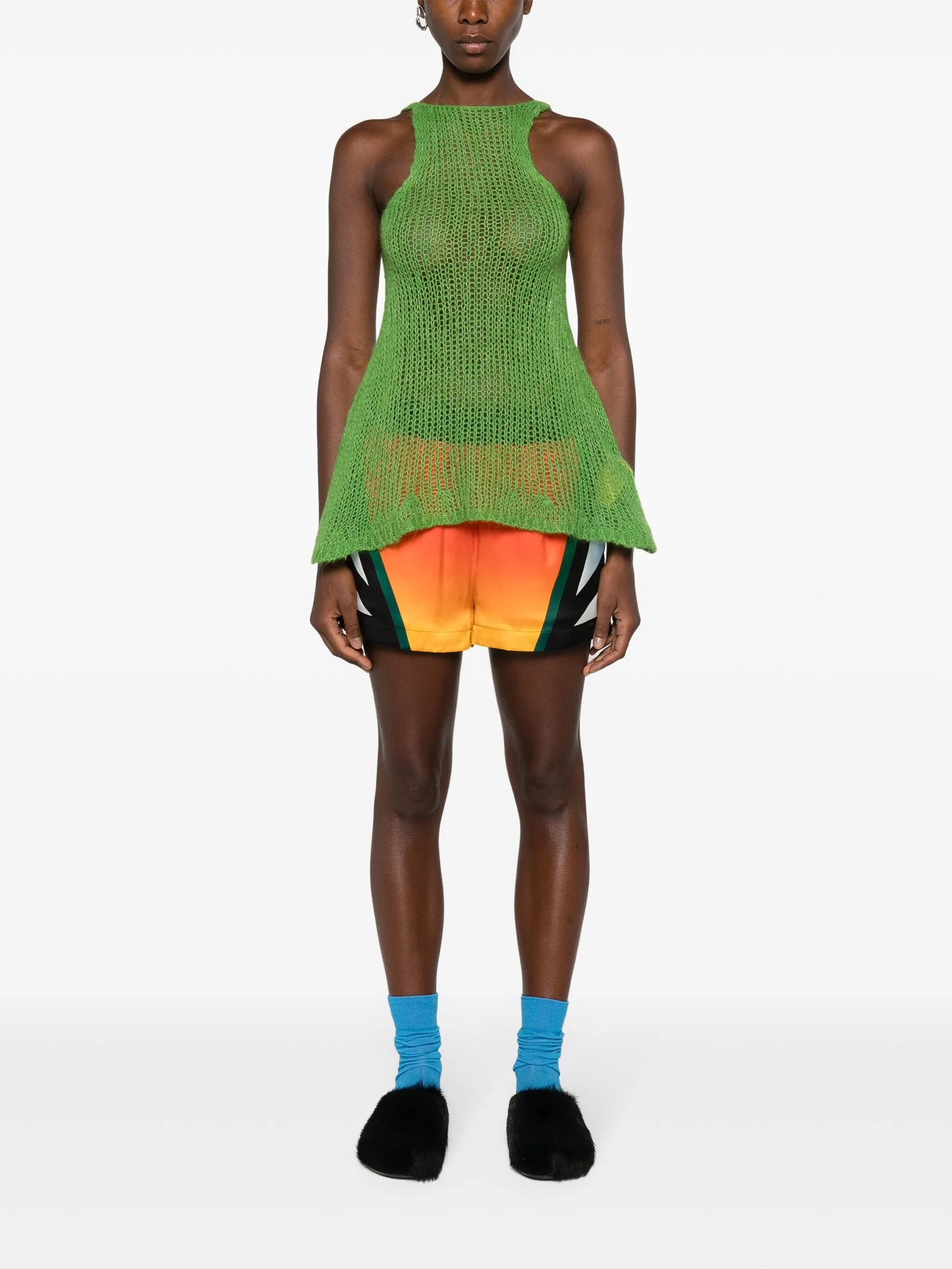 open-knit halterneck top