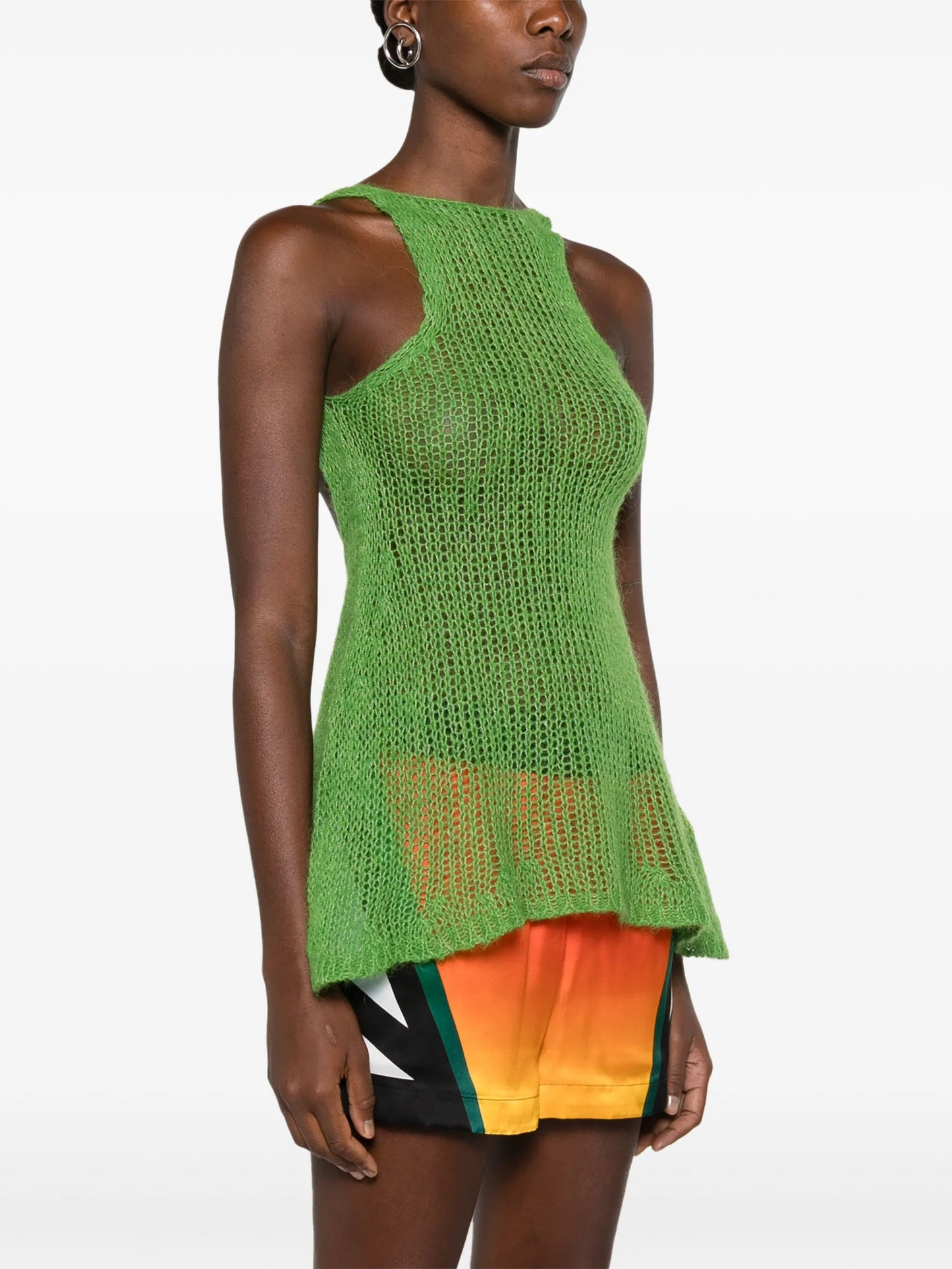 open-knit halterneck top