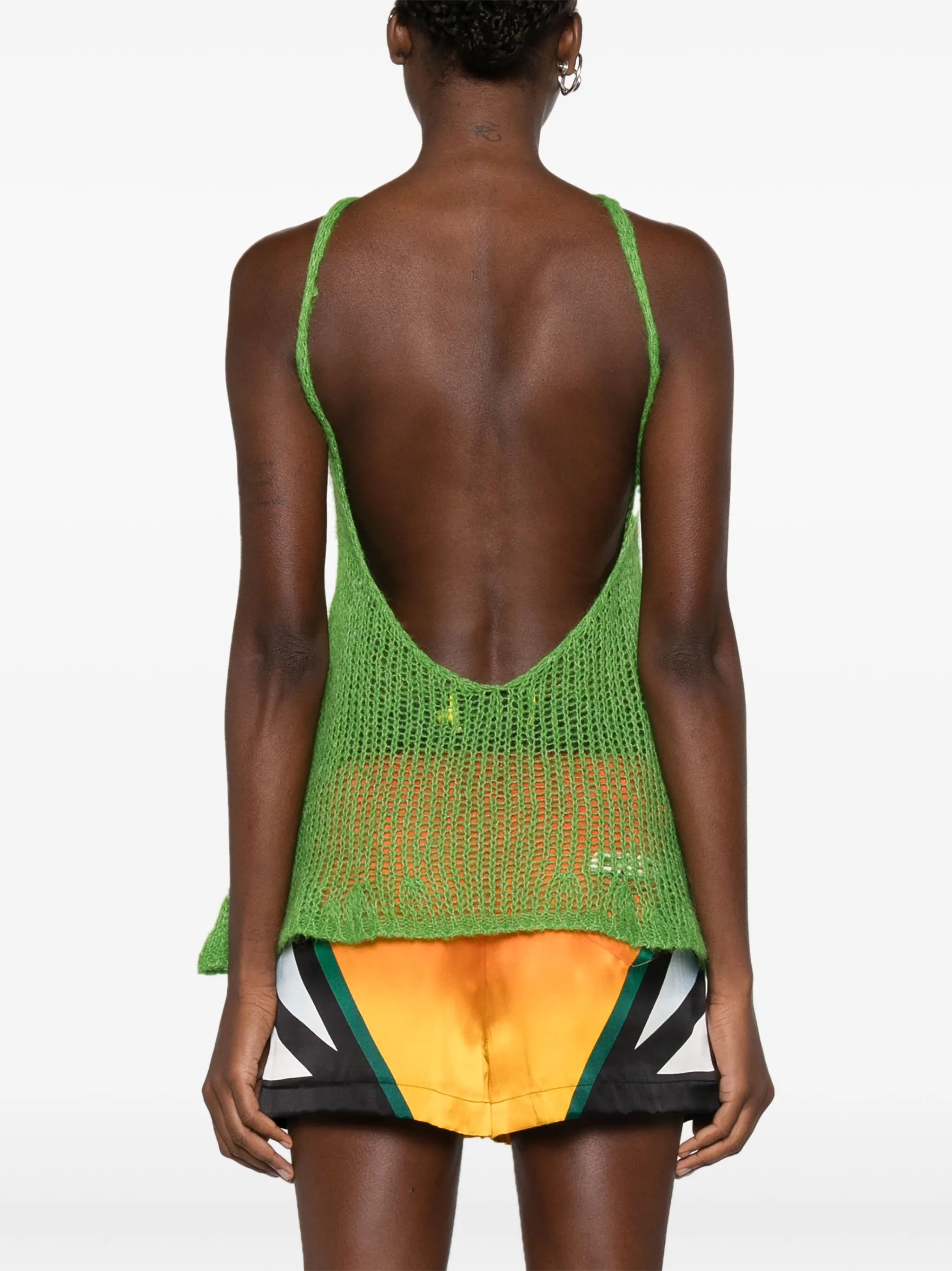 open-knit halterneck top