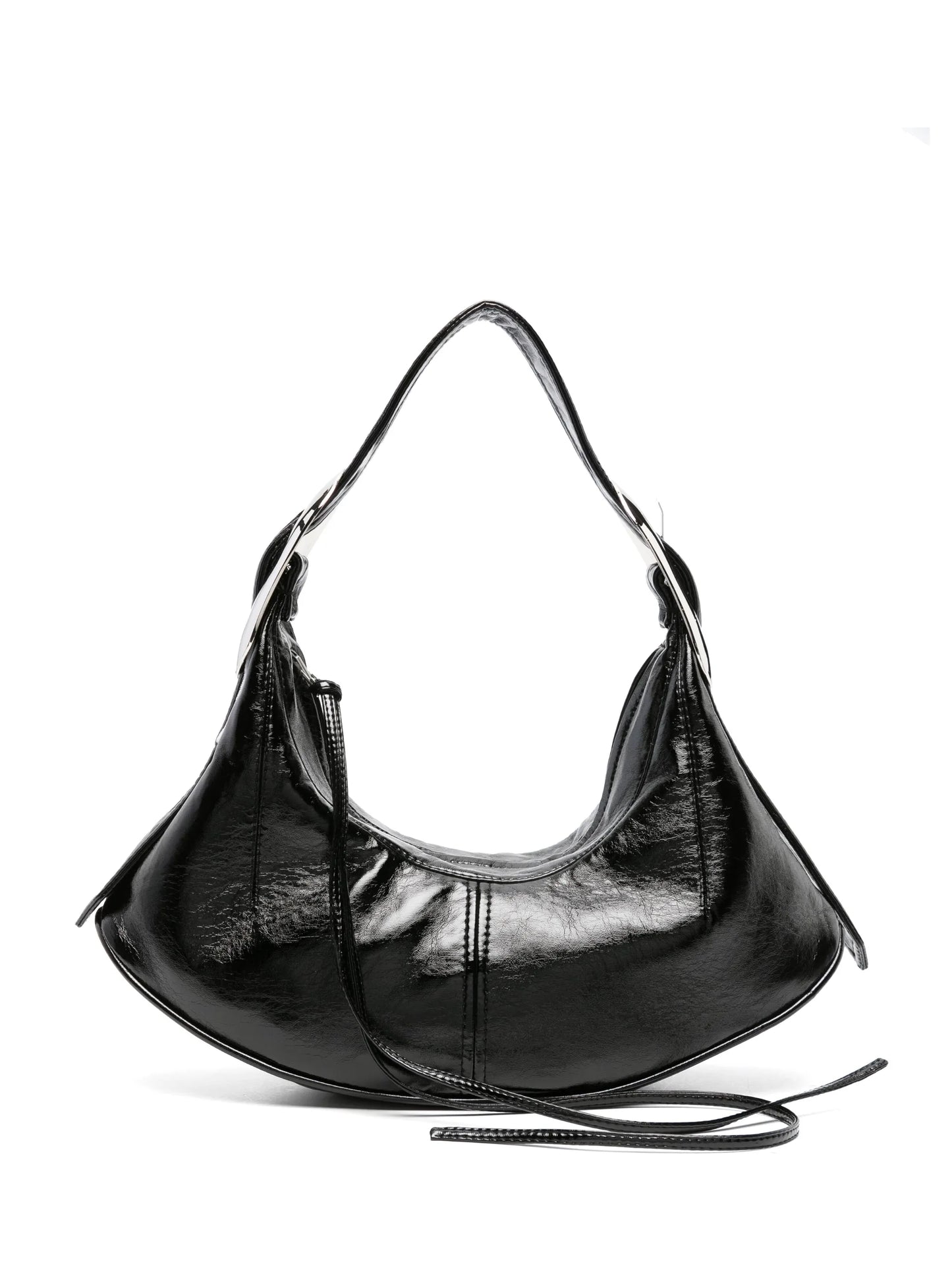 buckle-detailed faux-leather shoulder bag