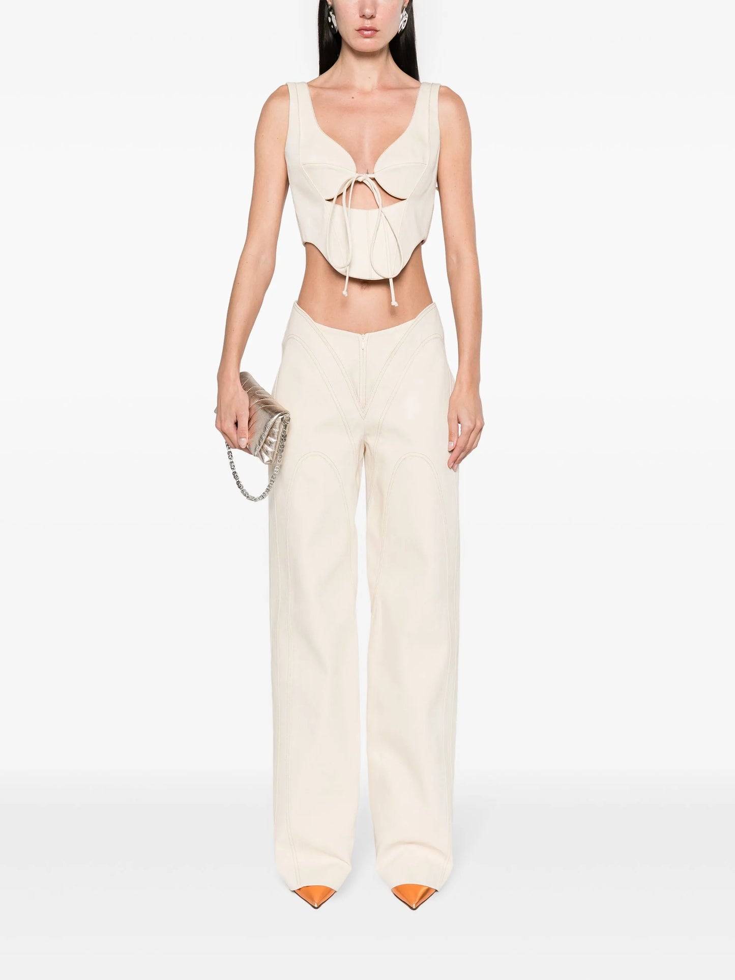 cut-out corset blouse