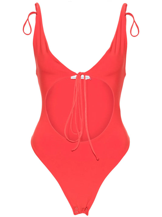 cut-out tie-fastening bodysuit