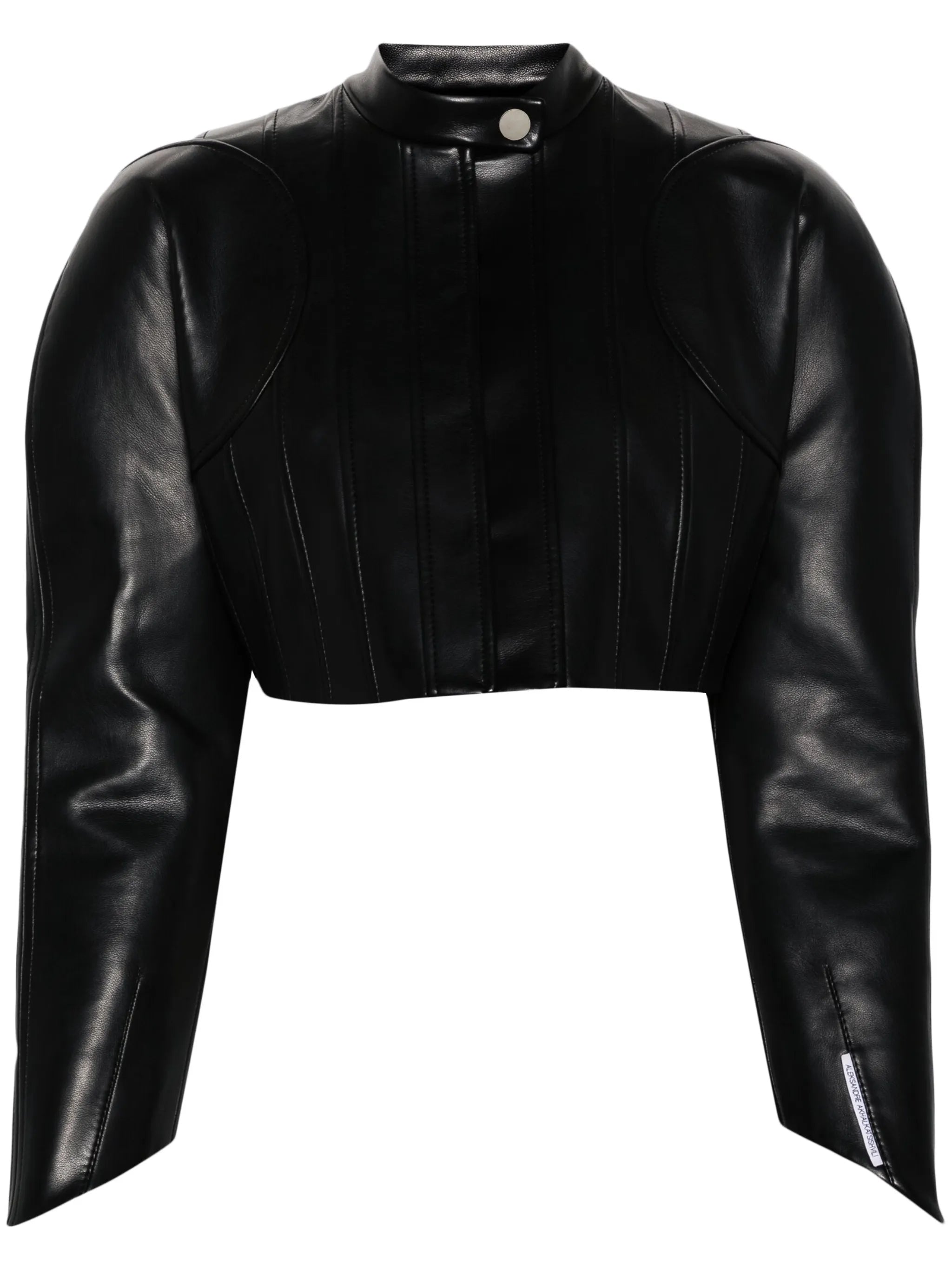 shoulder-pads cropped biker jacket