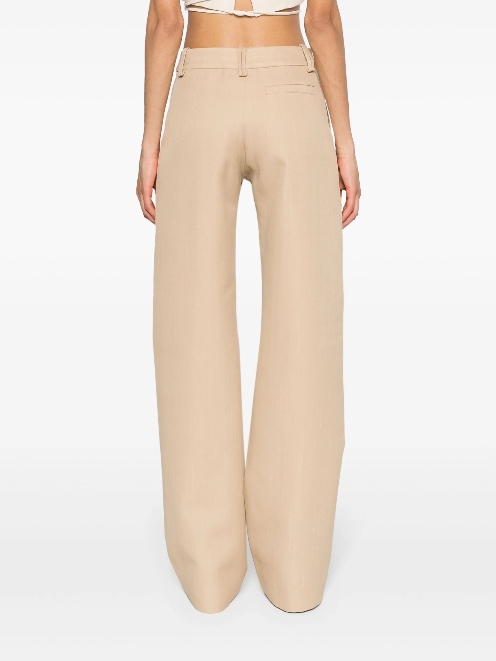 low-rise straight trousers