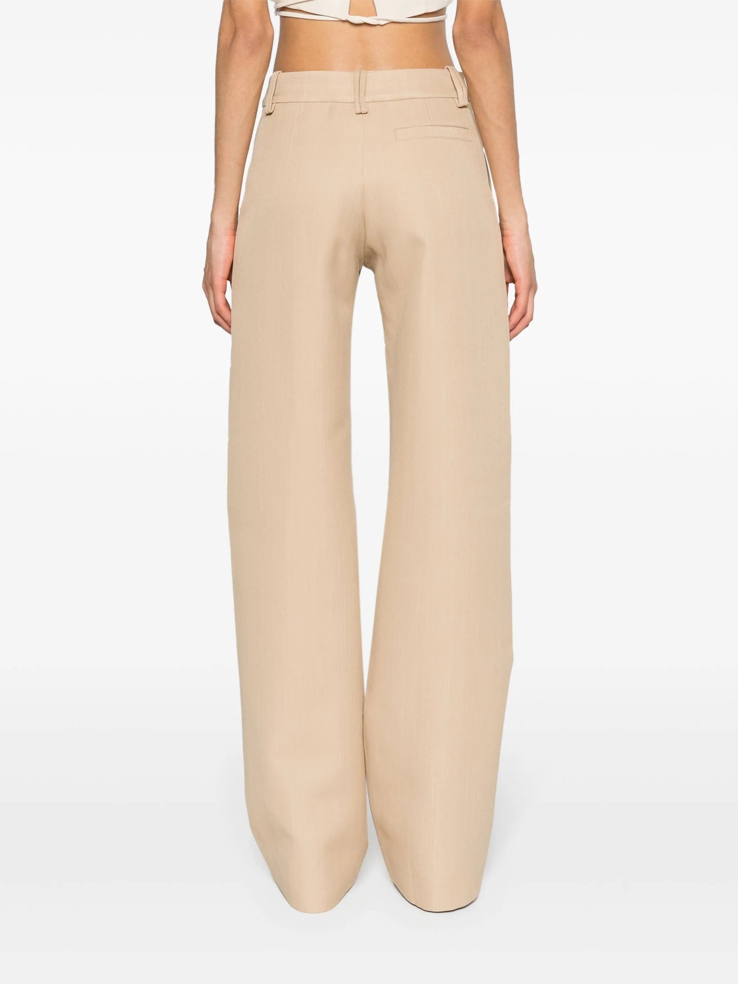 low-rise straight trousers