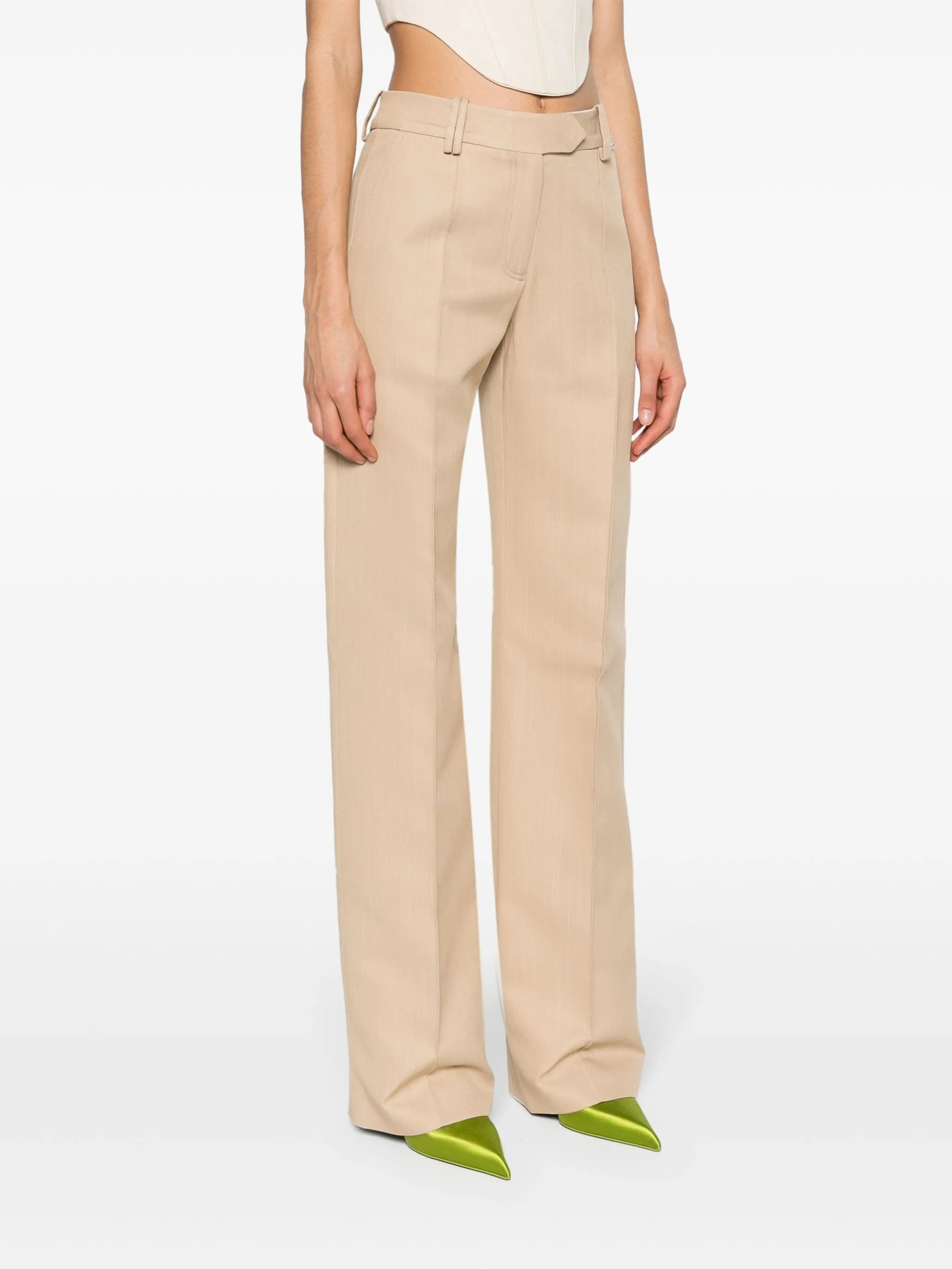 low-rise straight trousers
