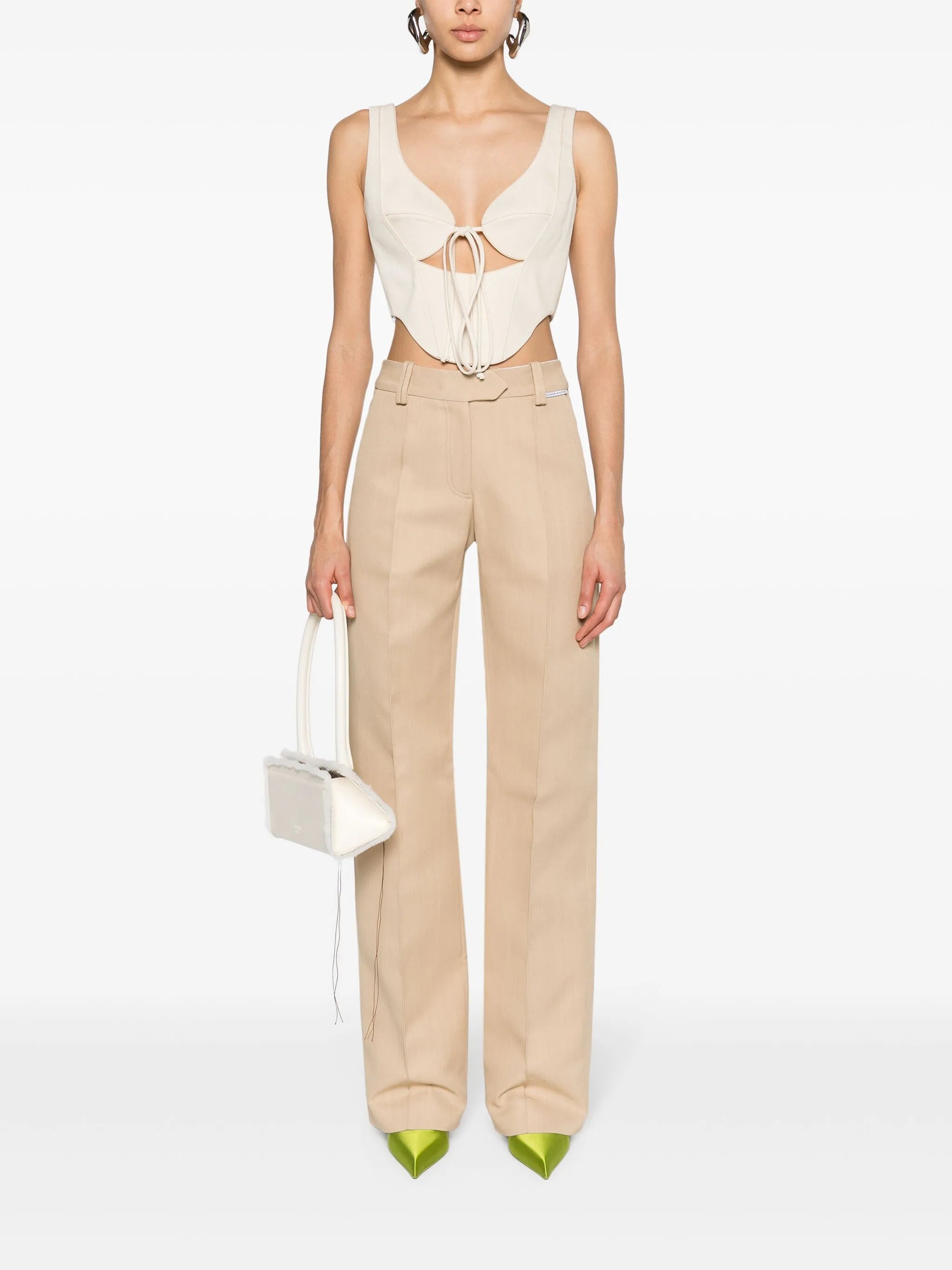 low-rise straight trousers