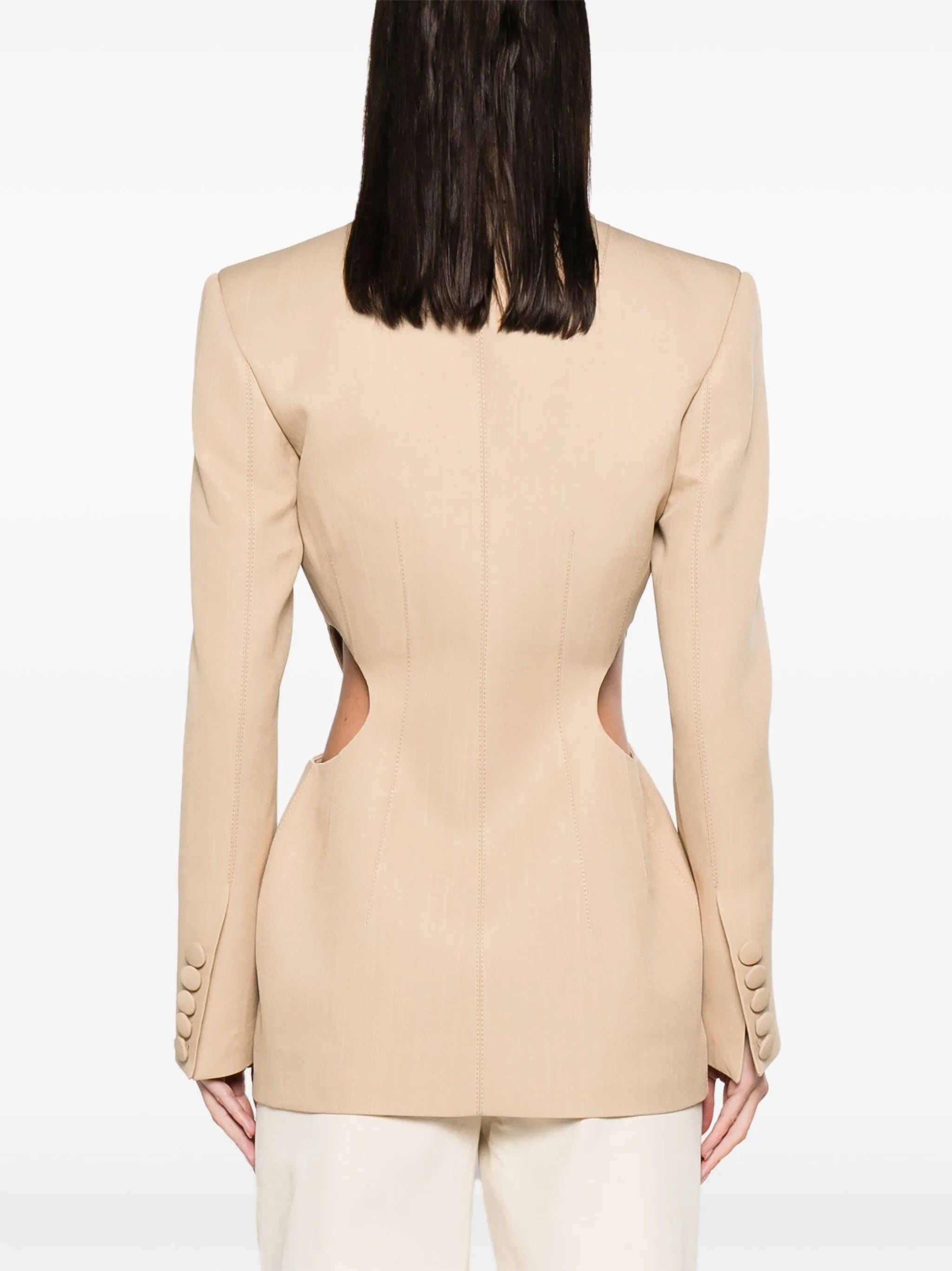 cut-out single-breasted blazer