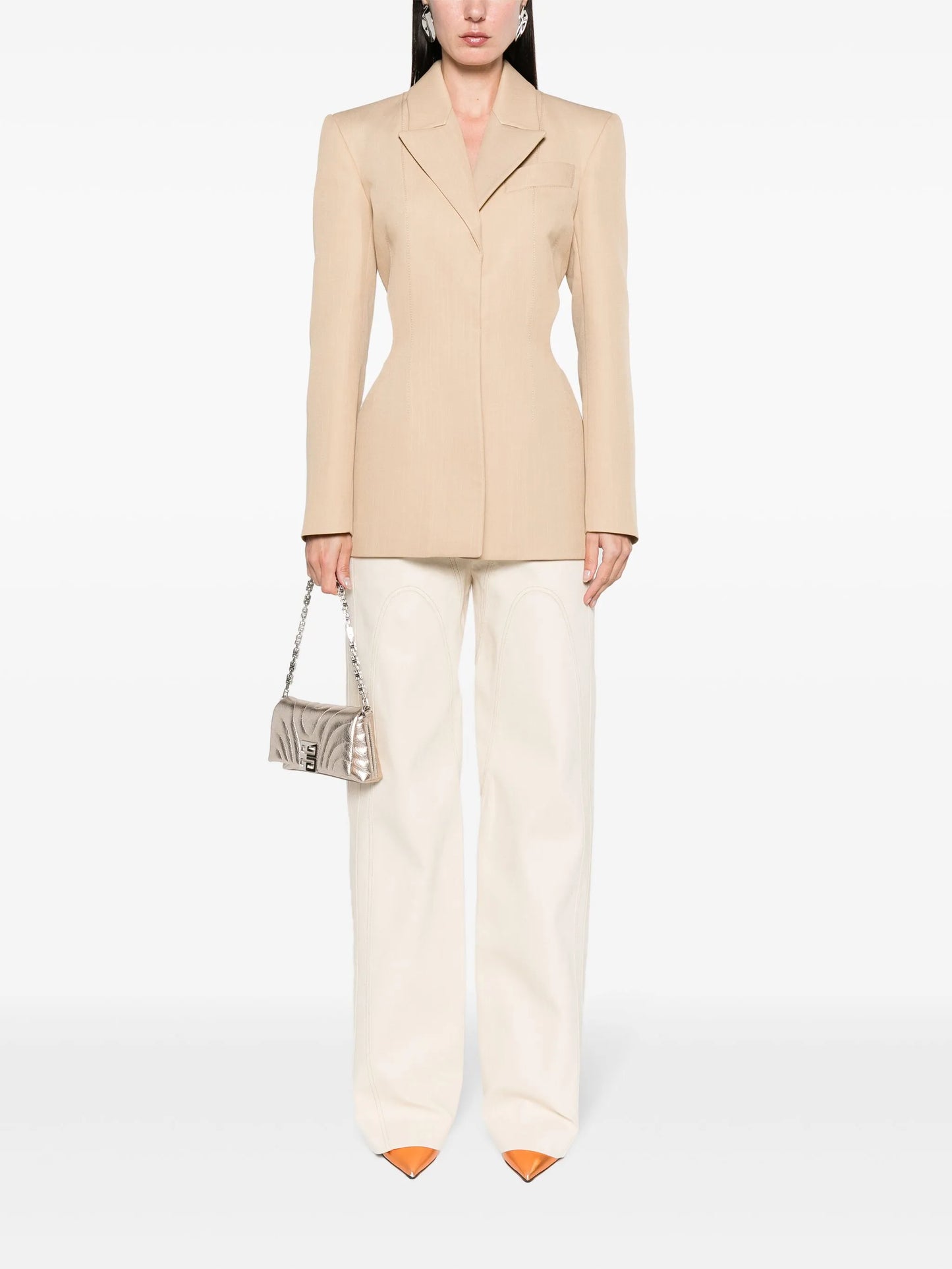 cut-out single-breasted blazer