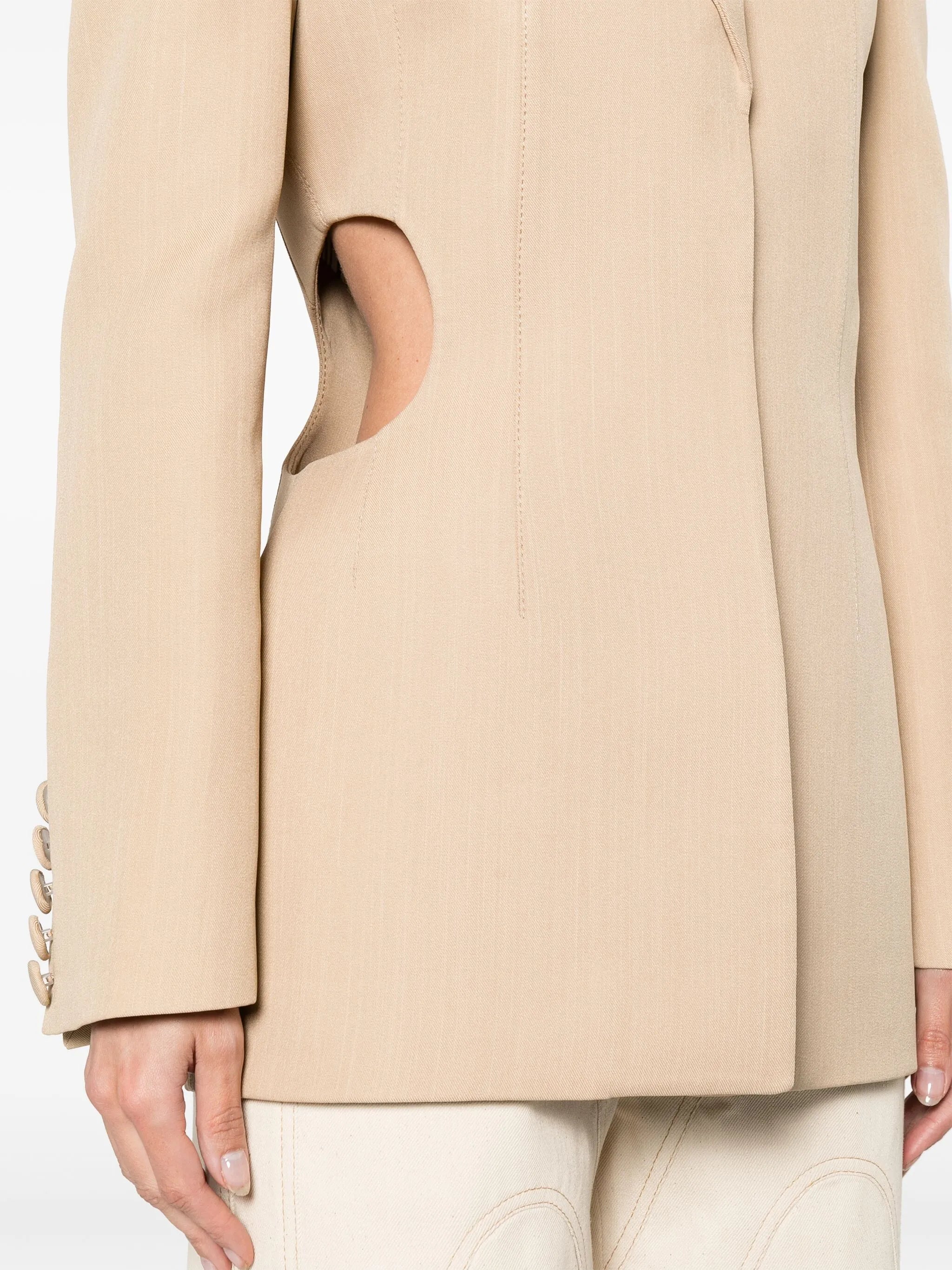 cut-out single-breasted blazer