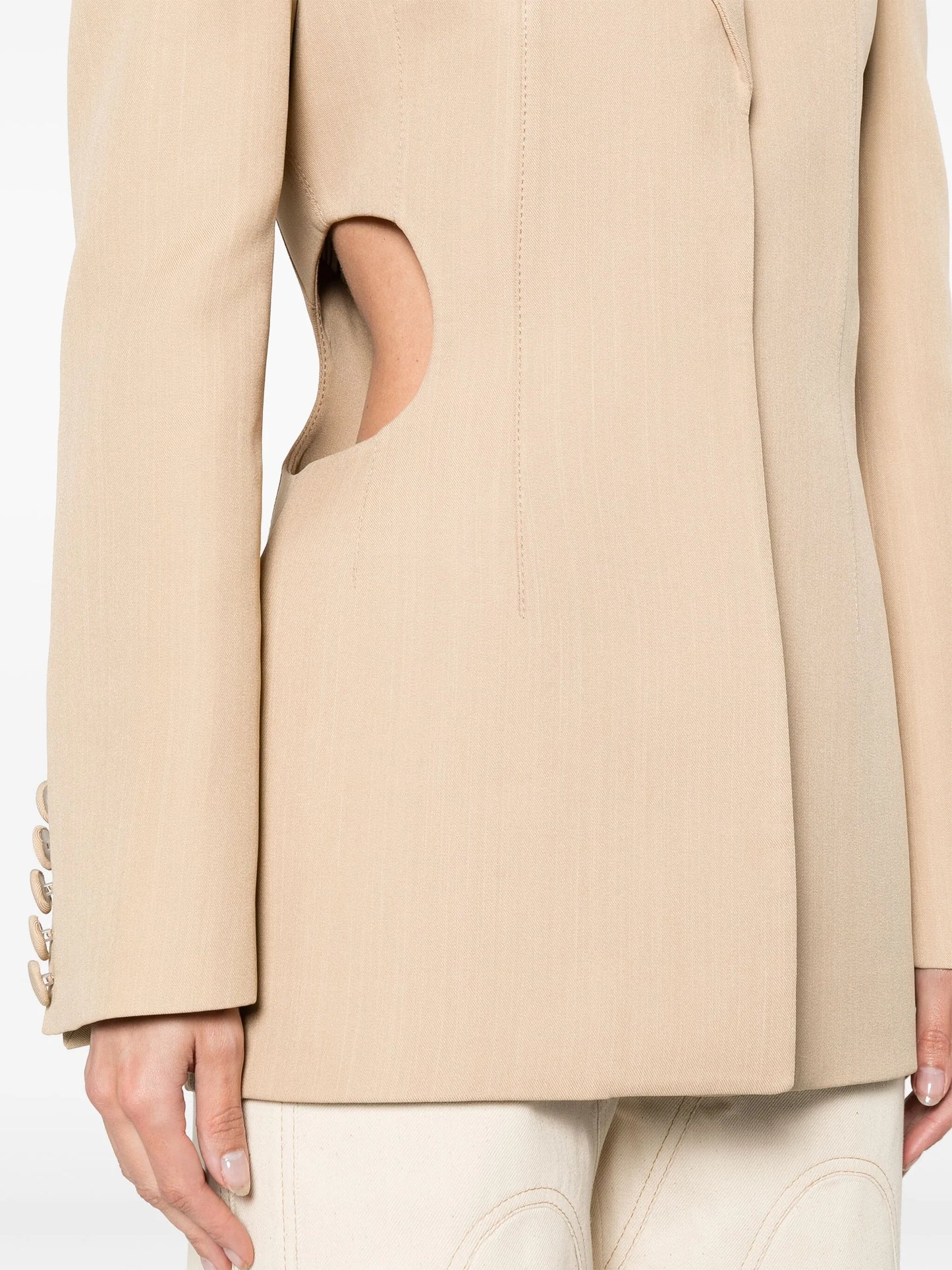 cut-out single-breasted blazer