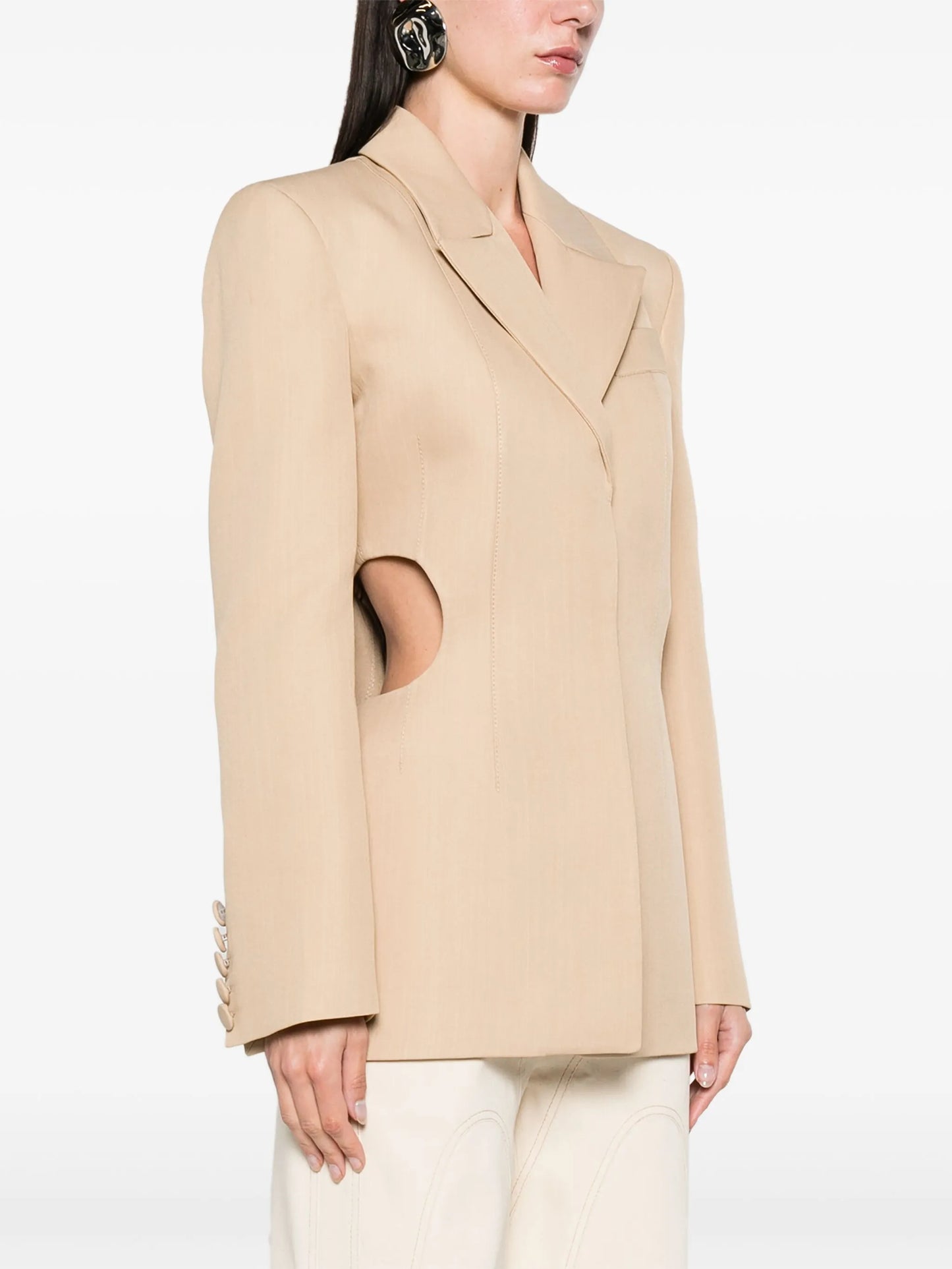 cut-out single-breasted blazer
