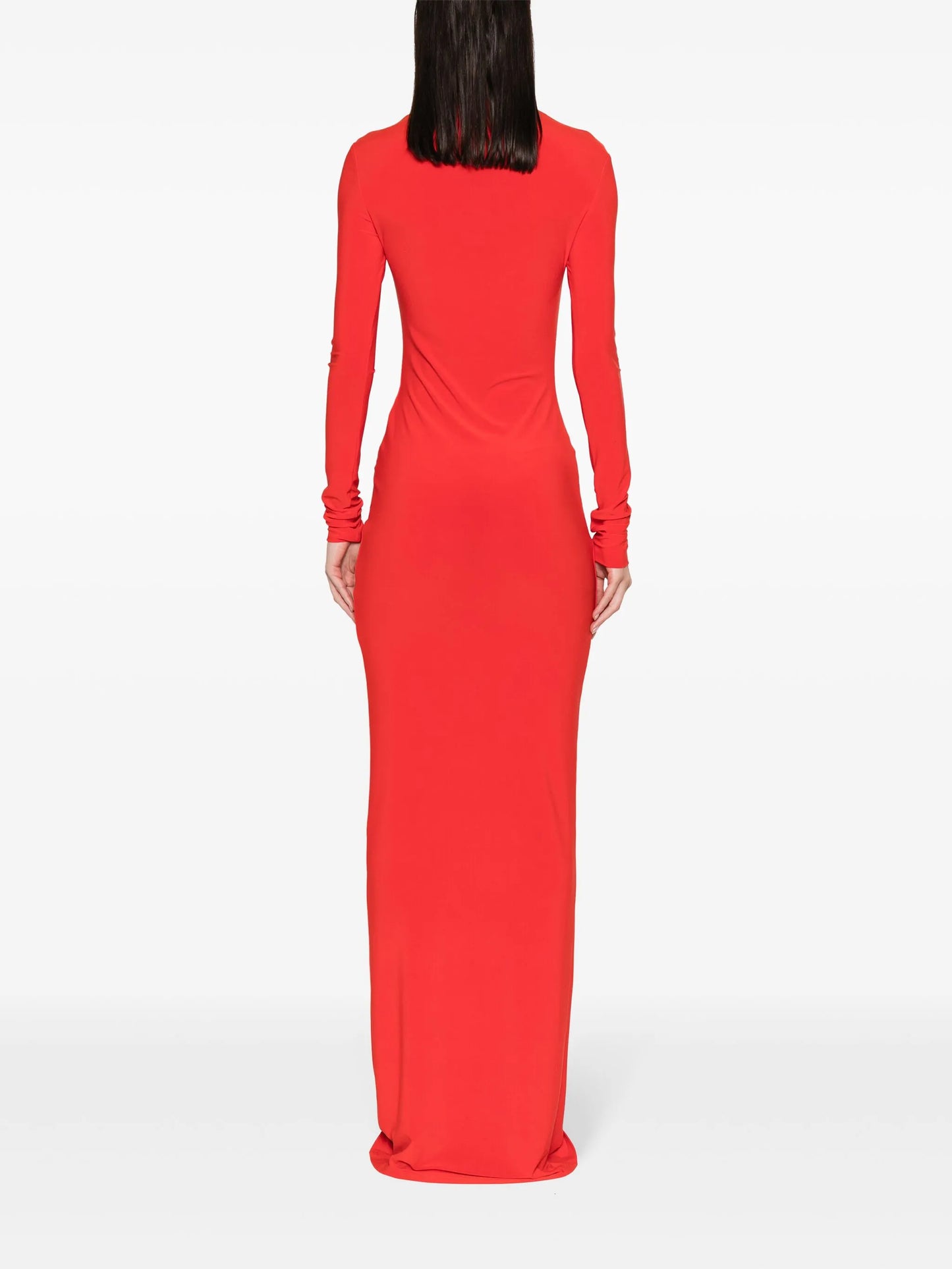 long-sleeve jersey maxi dress