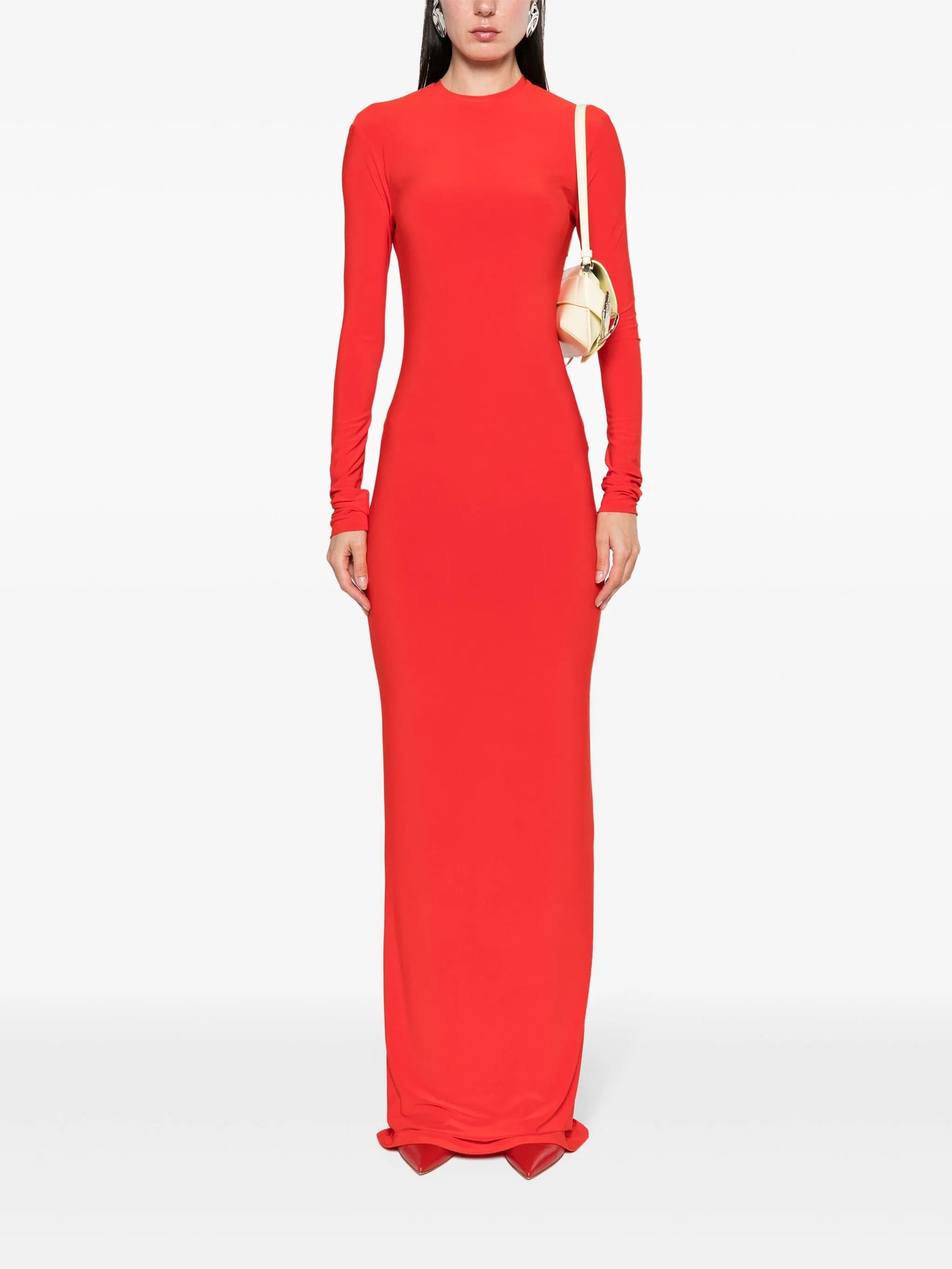 long-sleeve jersey maxi dress