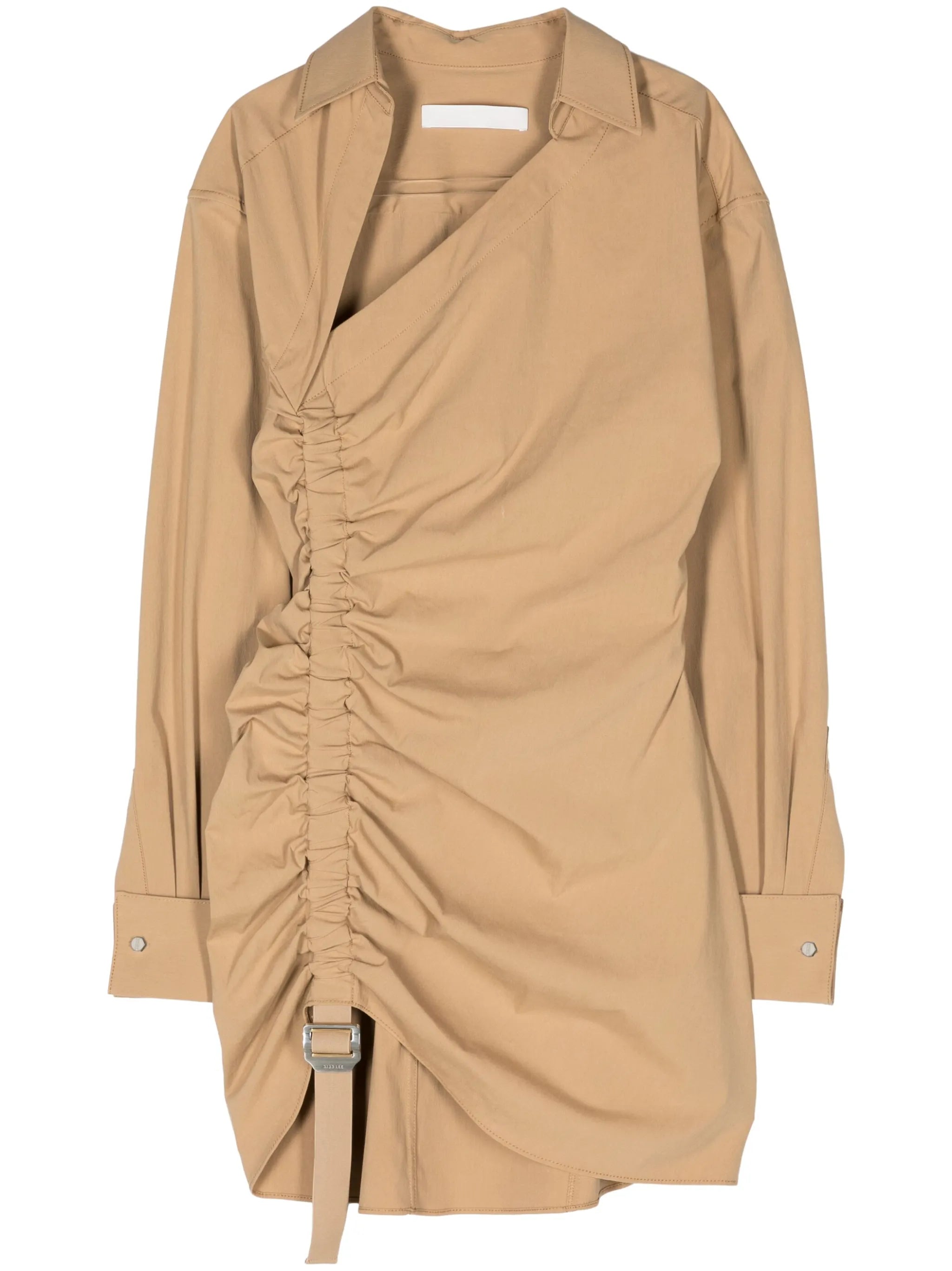 asymmetric gathered mini dress