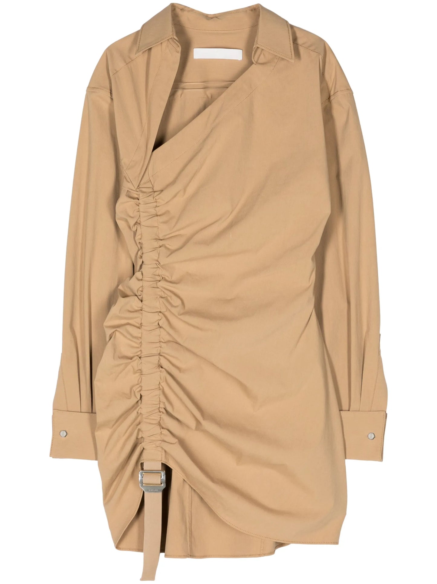 asymmetric gathered mini dress