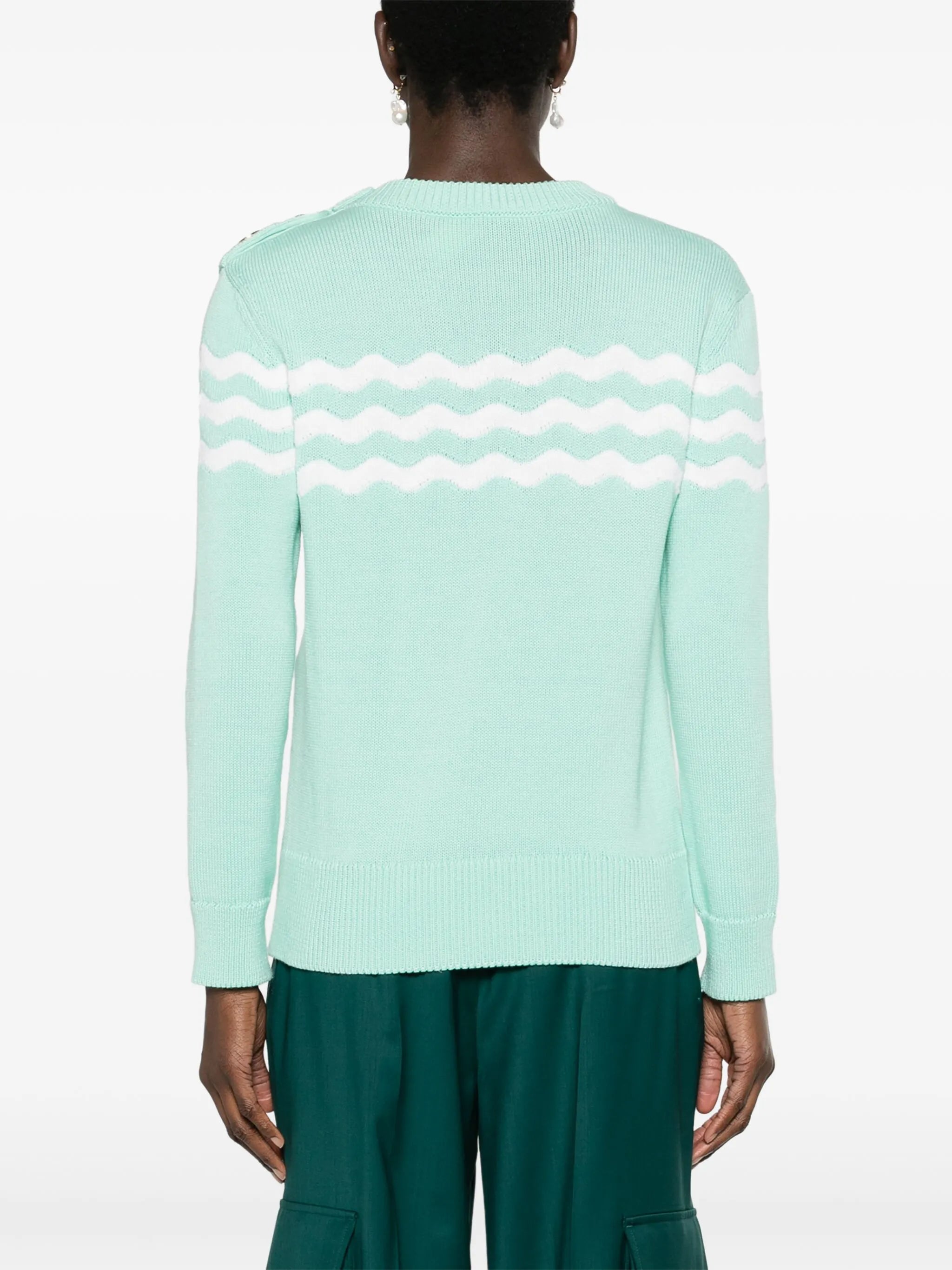 Wave cotton-merino jumper