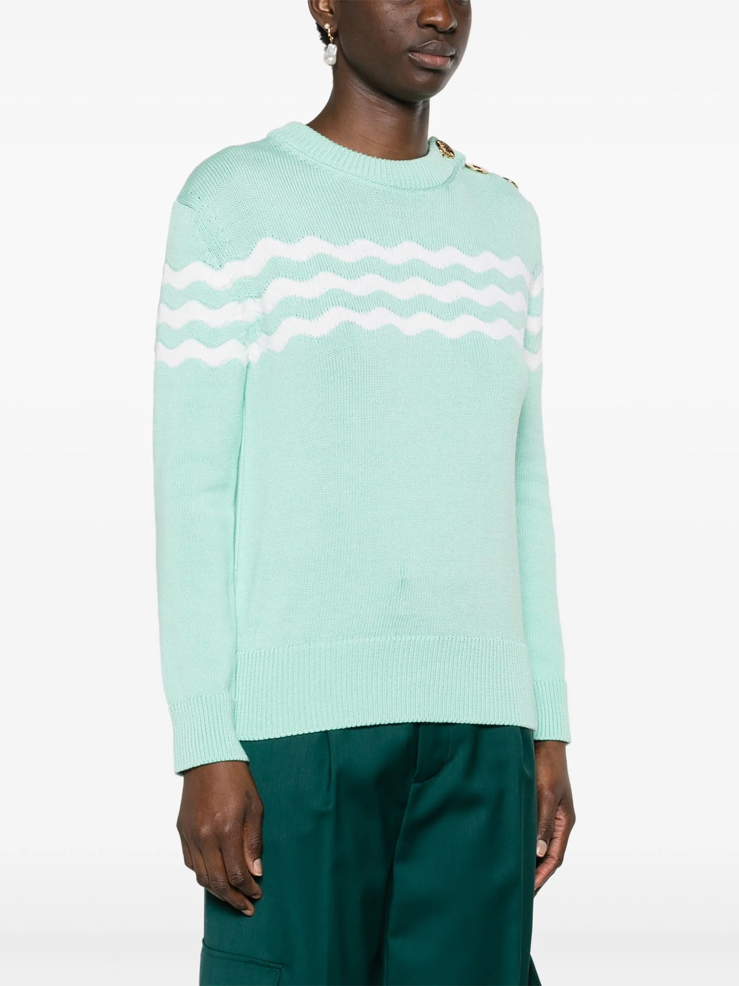 Wave cotton-merino jumper