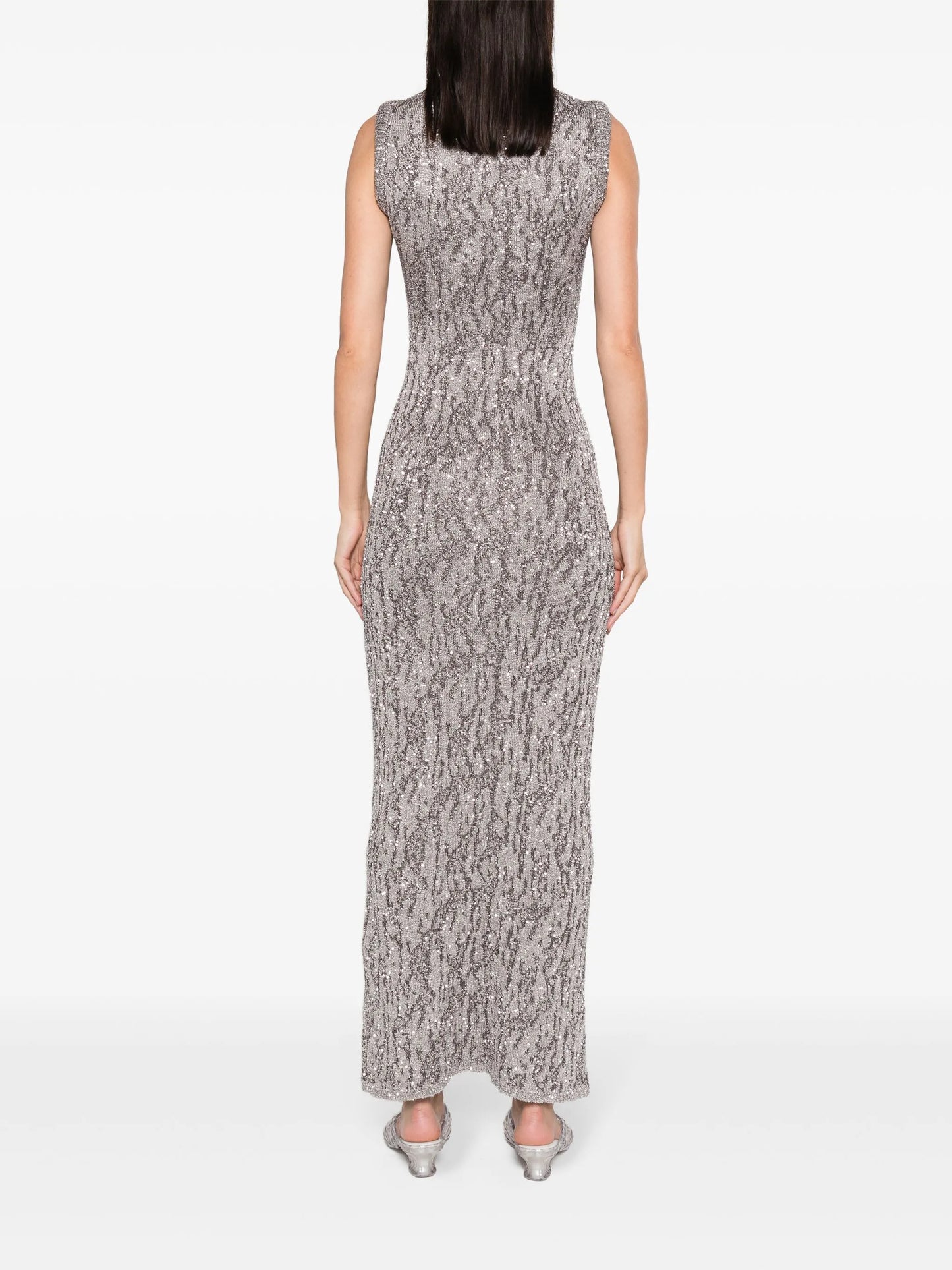 sequin-embellished knitted maxi dress