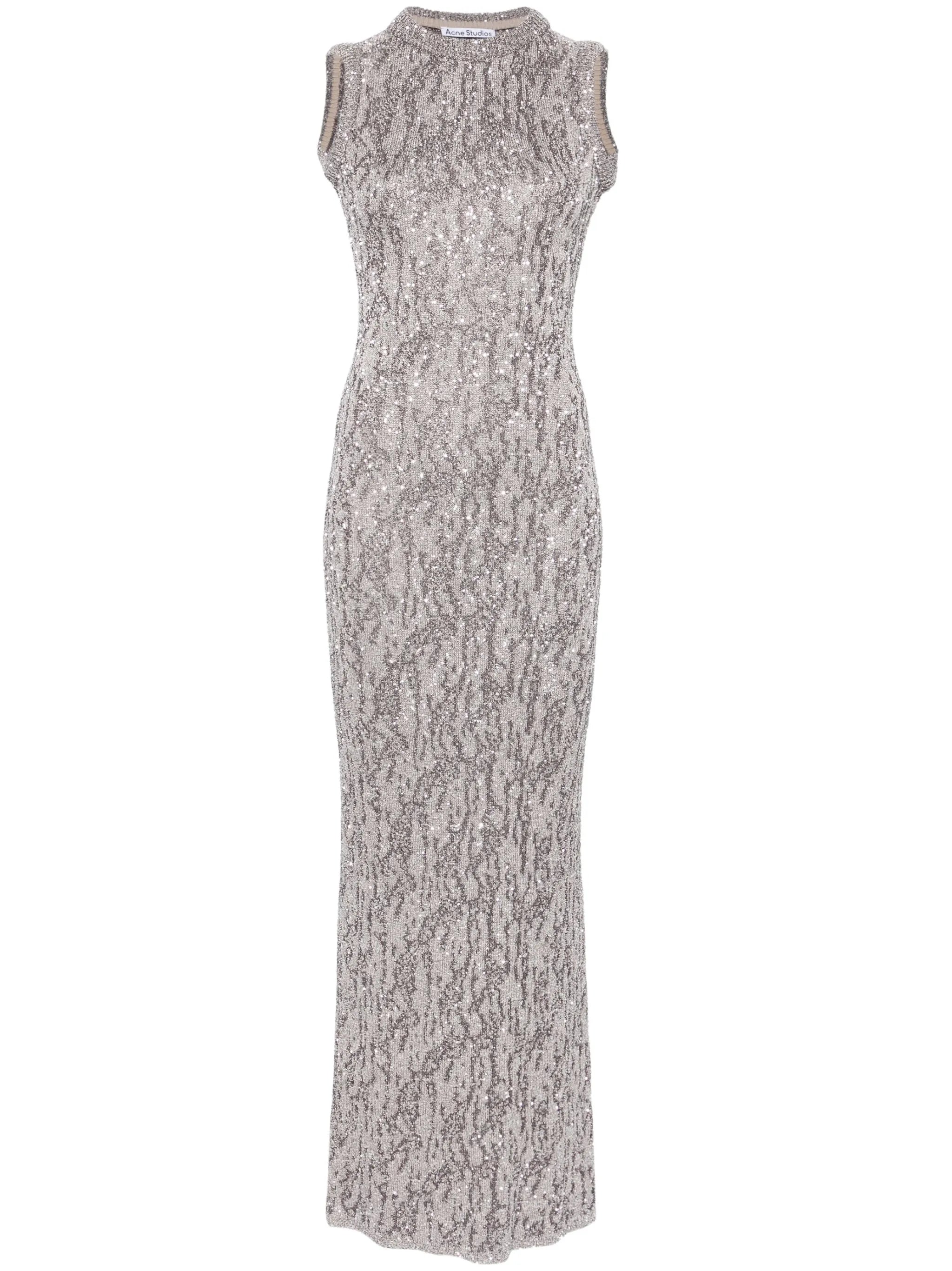 sequin-embellished knitted maxi dress
