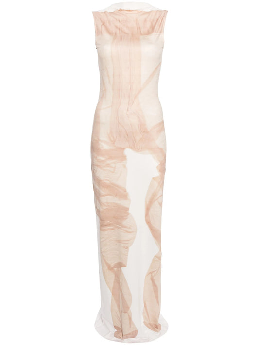mock-neck maxi dress